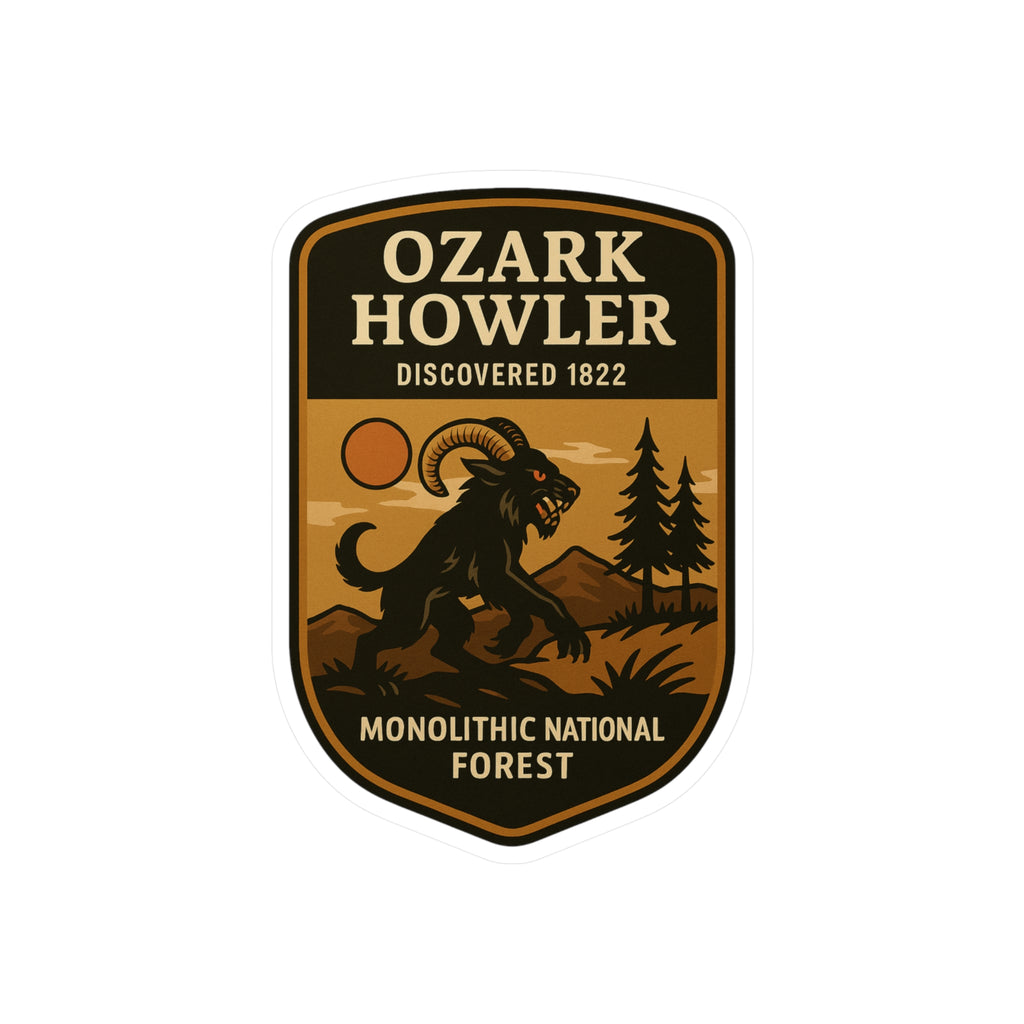 Ozark Howler Patch Logo Kiss-Cut Vinyl Decal | Monolithic National Forest