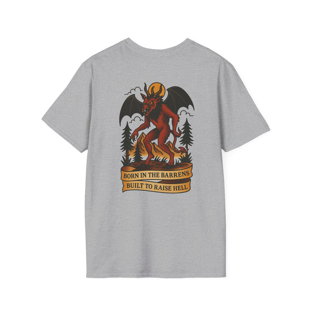 Jersey Devil Adventure Retro Graphic Tee | Cryptozoology Unisex Softstyle T-Shirt