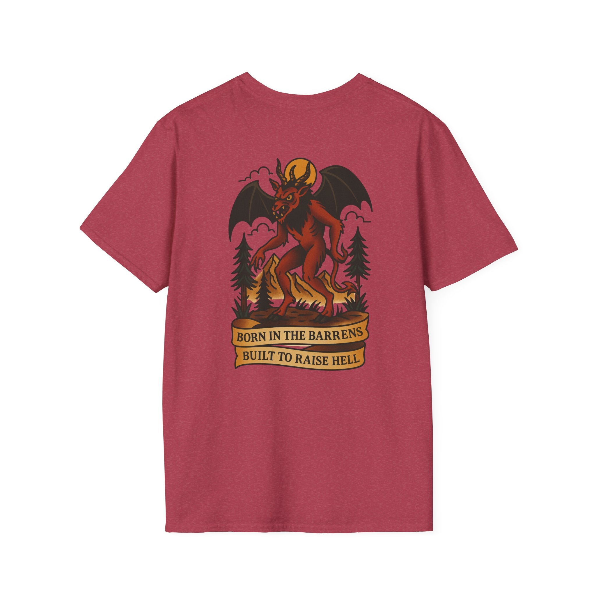 Jersey Devil Adventure Retro Graphic Tee | Cryptozoology Unisex Softstyle T-Shirt