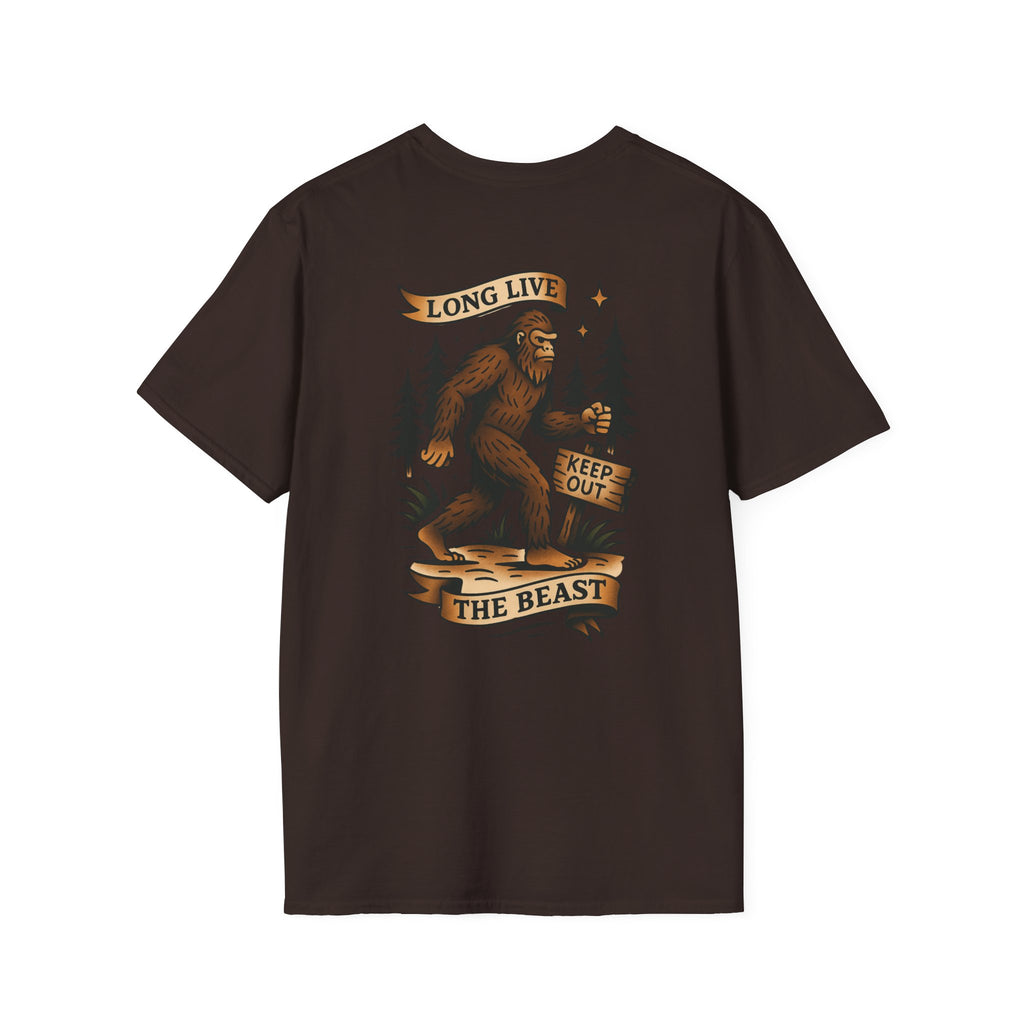Bigfoot Adventure Retro Graphic Tee | Cryptozoology Unisex Softstyle T-Shirt