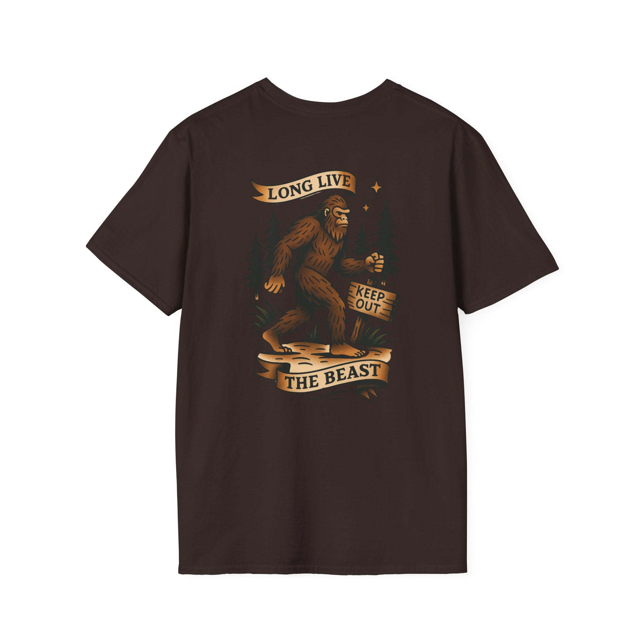Bigfoot Adventure Retro Graphic Tee | Cryptozoology Unisex Softstyle T-Shirt