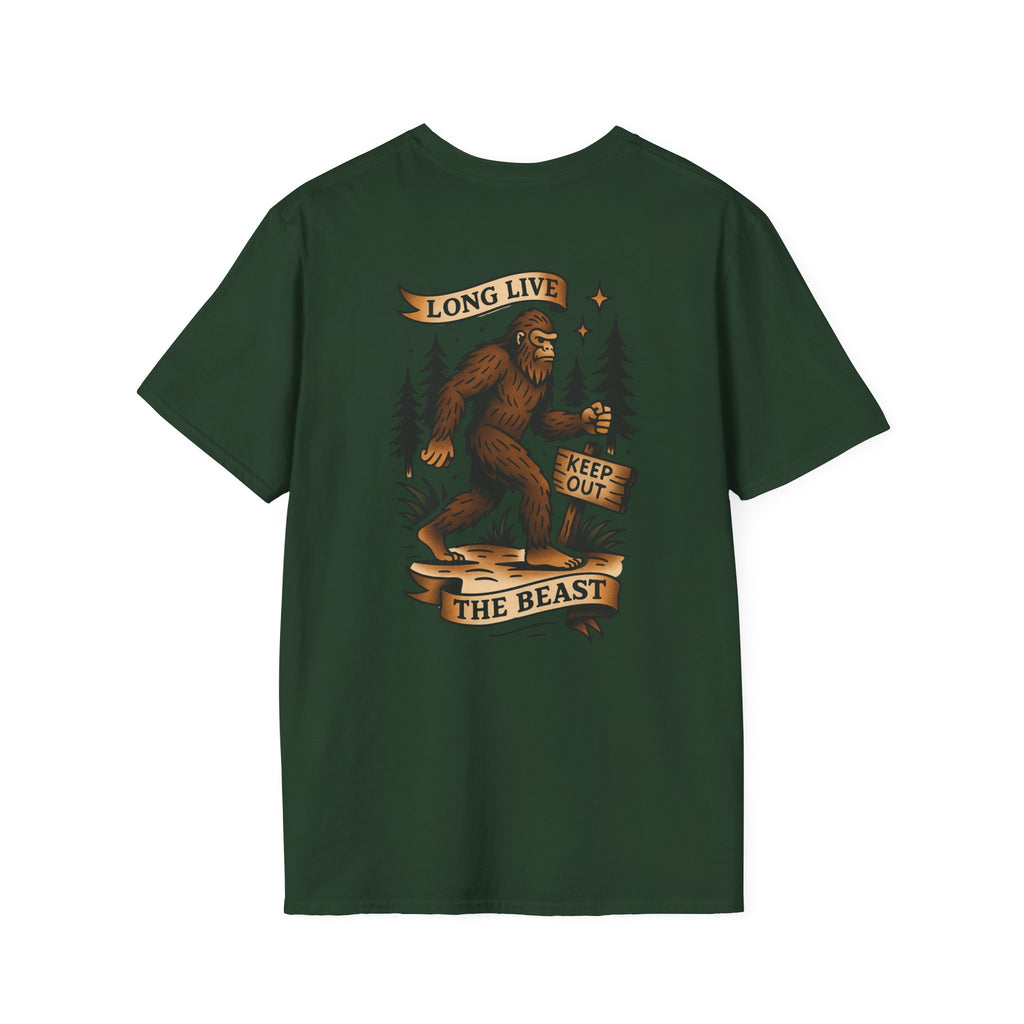 Bigfoot Adventure Retro Graphic Tee | Cryptozoology Unisex Softstyle T-Shirt