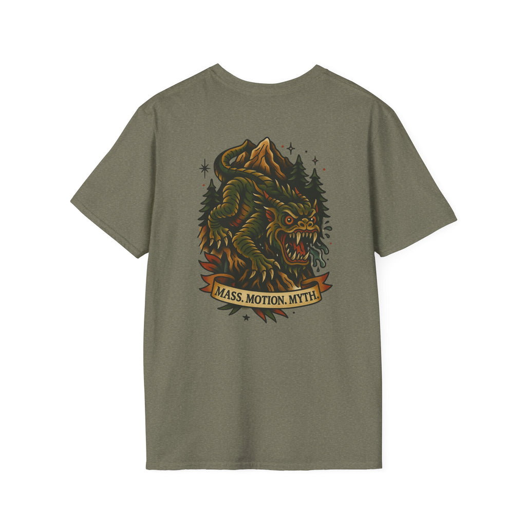 Slide-Rock Bolter Mountain Adventure Retro Graphic Tee | Cryptozoology Unisex Softstyle T-Shirt