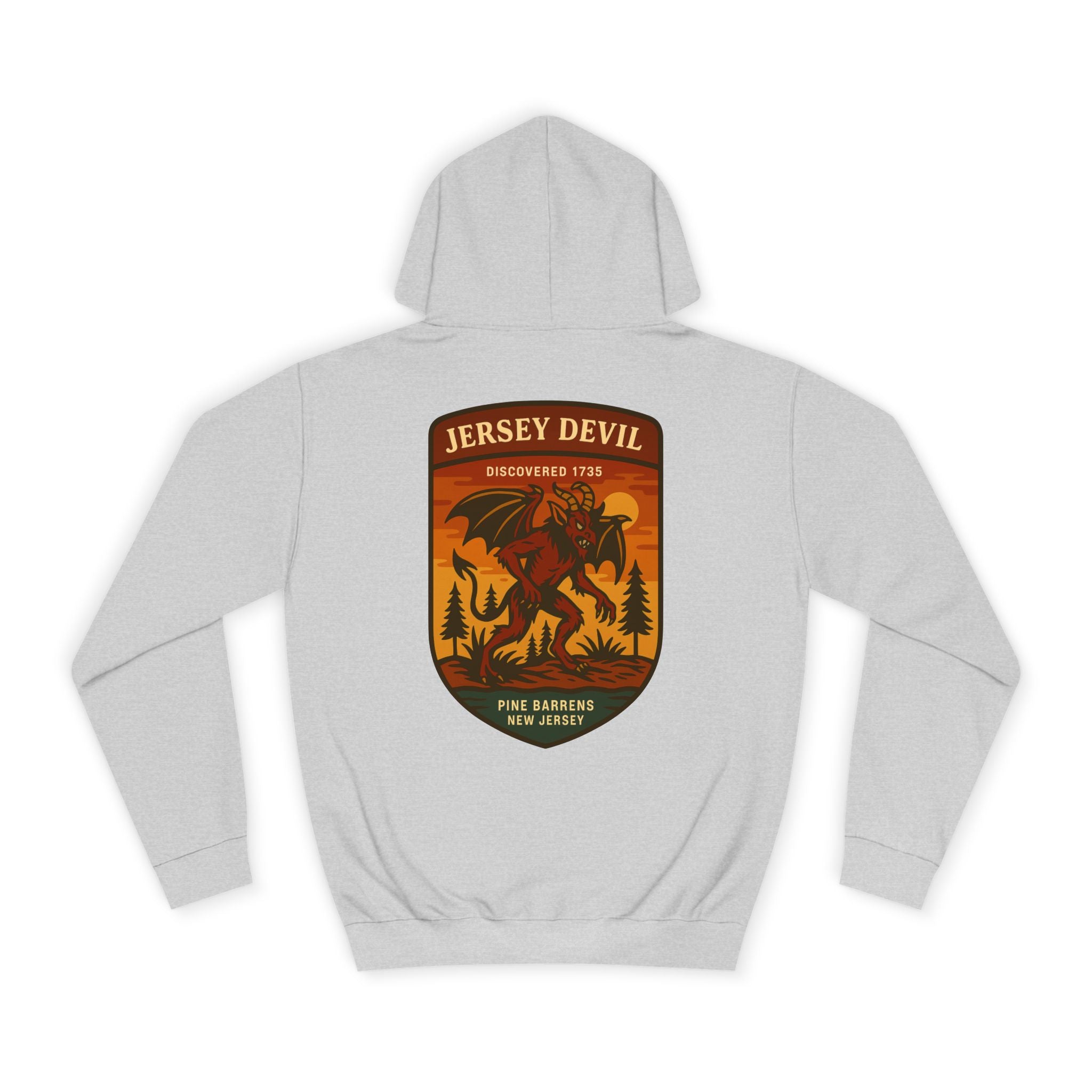 Jersey Devil Patch Hoodie | Retro National Park Style