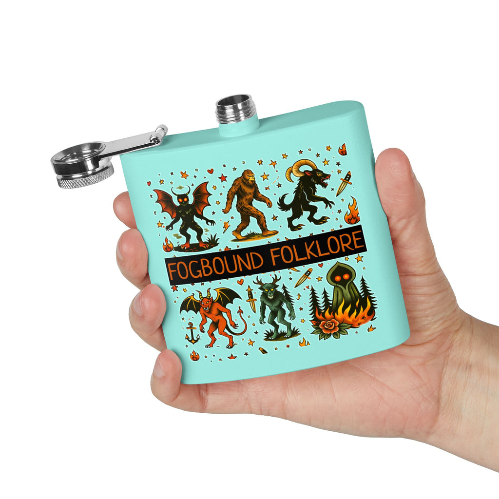 Vintage Monster Tattoo Art Hip Flask