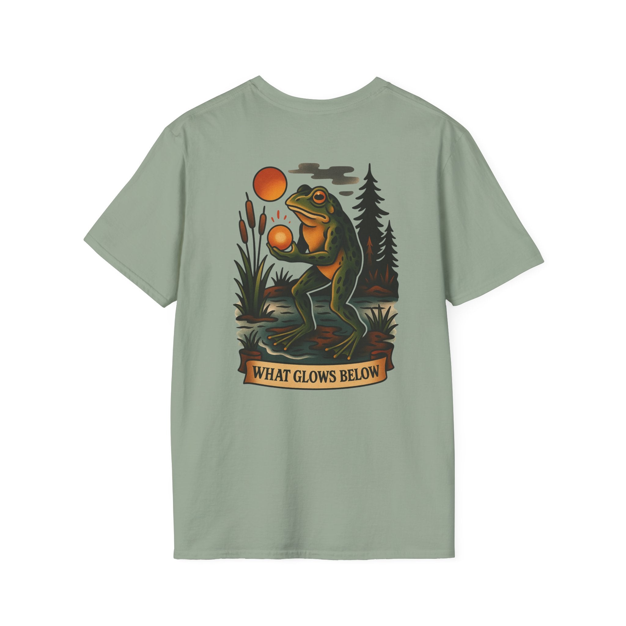 Loveland Frogman Adventure Retro Graphic Tee | Cryptozoology Unisex Softstyle T-Shirt