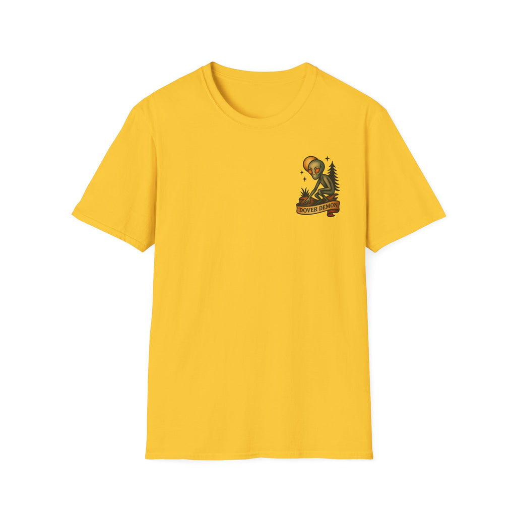 Dover Demon Adventure Retro Graphic Tee | Cryptozoology Unisex Softstyle T-Shirt