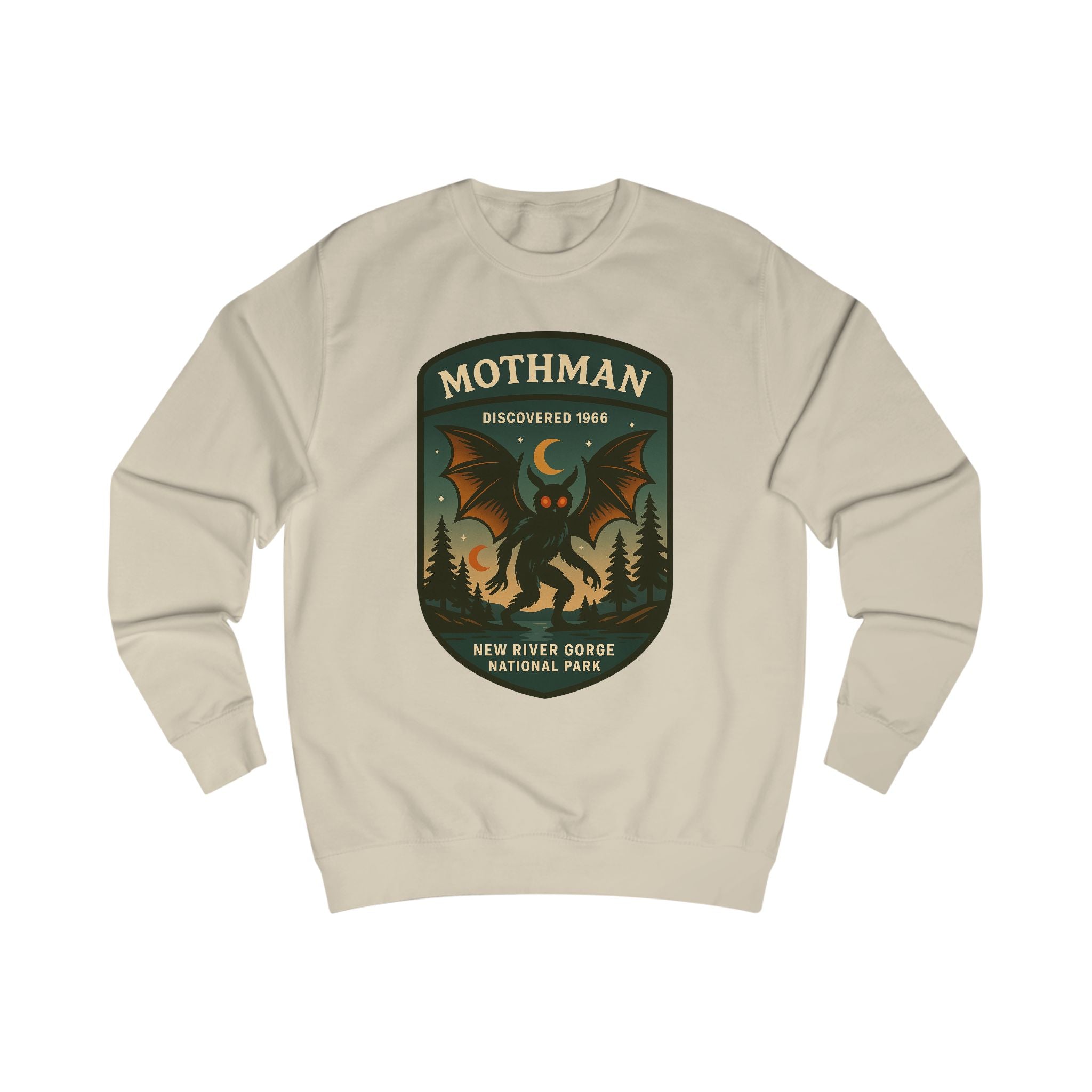 Mothman Adventure Sweatshirt | Retro National Park Cryptid