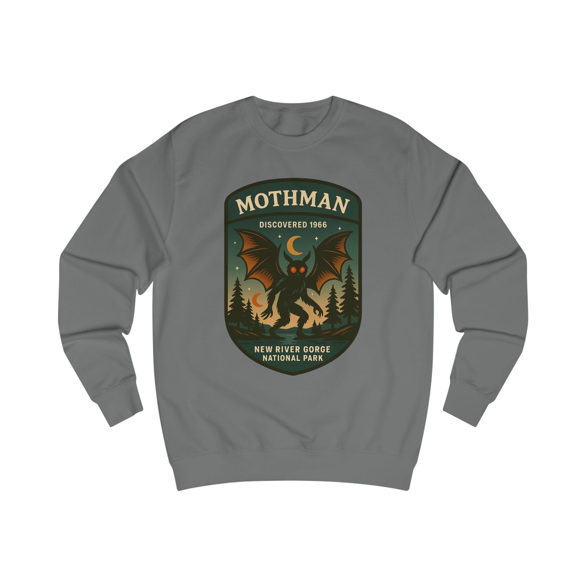 Mothman Adventure Sweatshirt | Retro National Park Cryptid