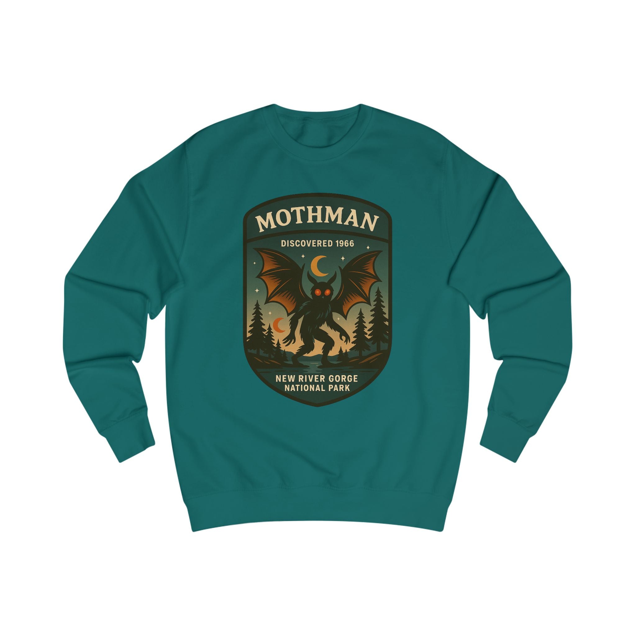Mothman Adventure Sweatshirt | Retro National Park Cryptid