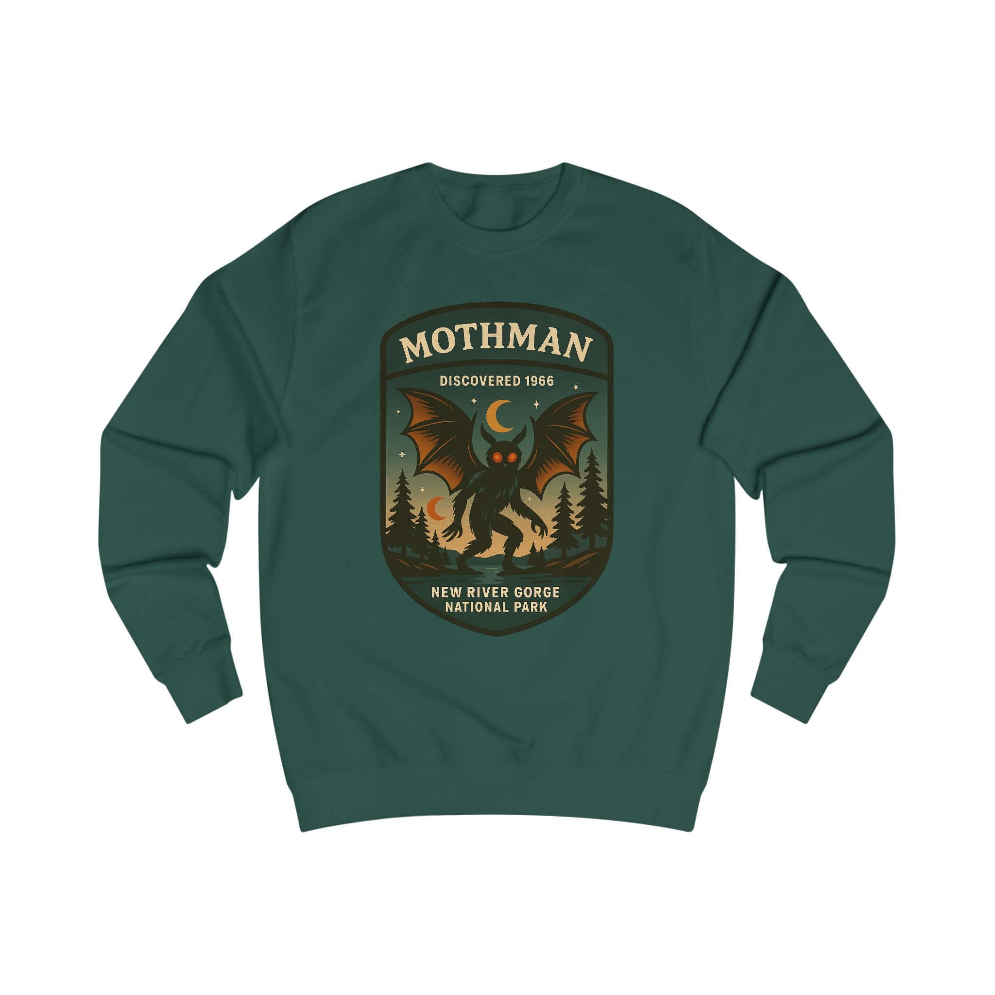 Mothman Adventure Unisex Sweatshirt | Retro National Park Style