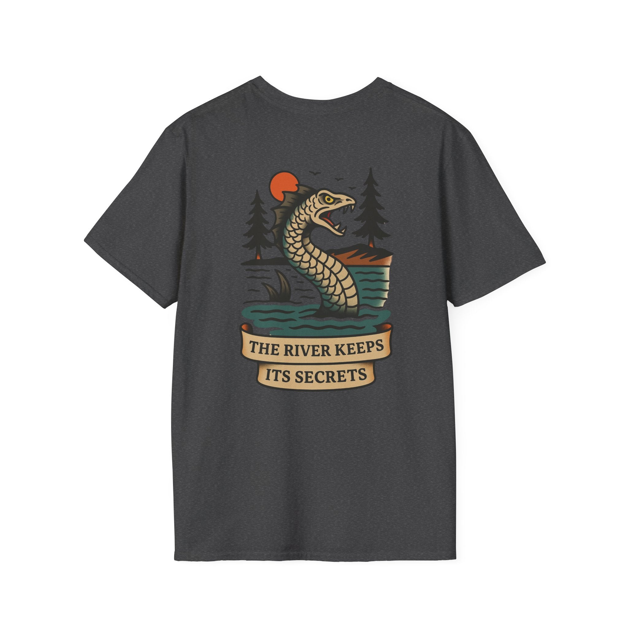 The White River Monster Adventure Retro Graphic Tee | Cryptozoology Unisex Softstyle T-Shirt