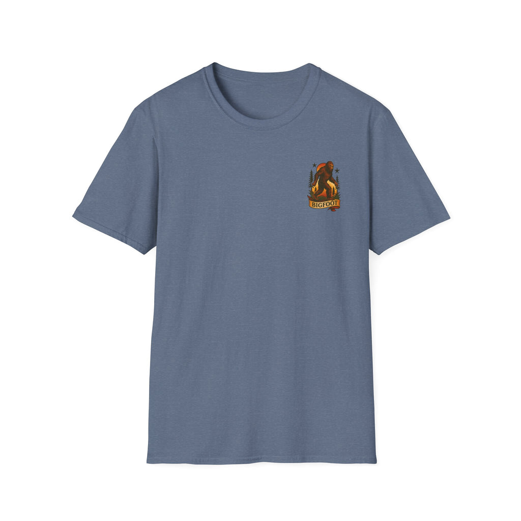 Bigfoot Adventure Retro Graphic Tee | Cryptozoology Unisex Softstyle T-Shirt