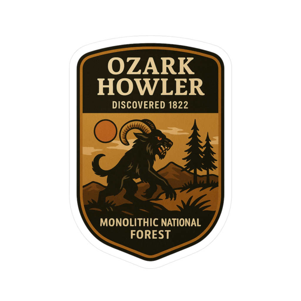 Ozark Howler Patch Logo Kiss-Cut Vinyl Decal | Monolithic National Forest