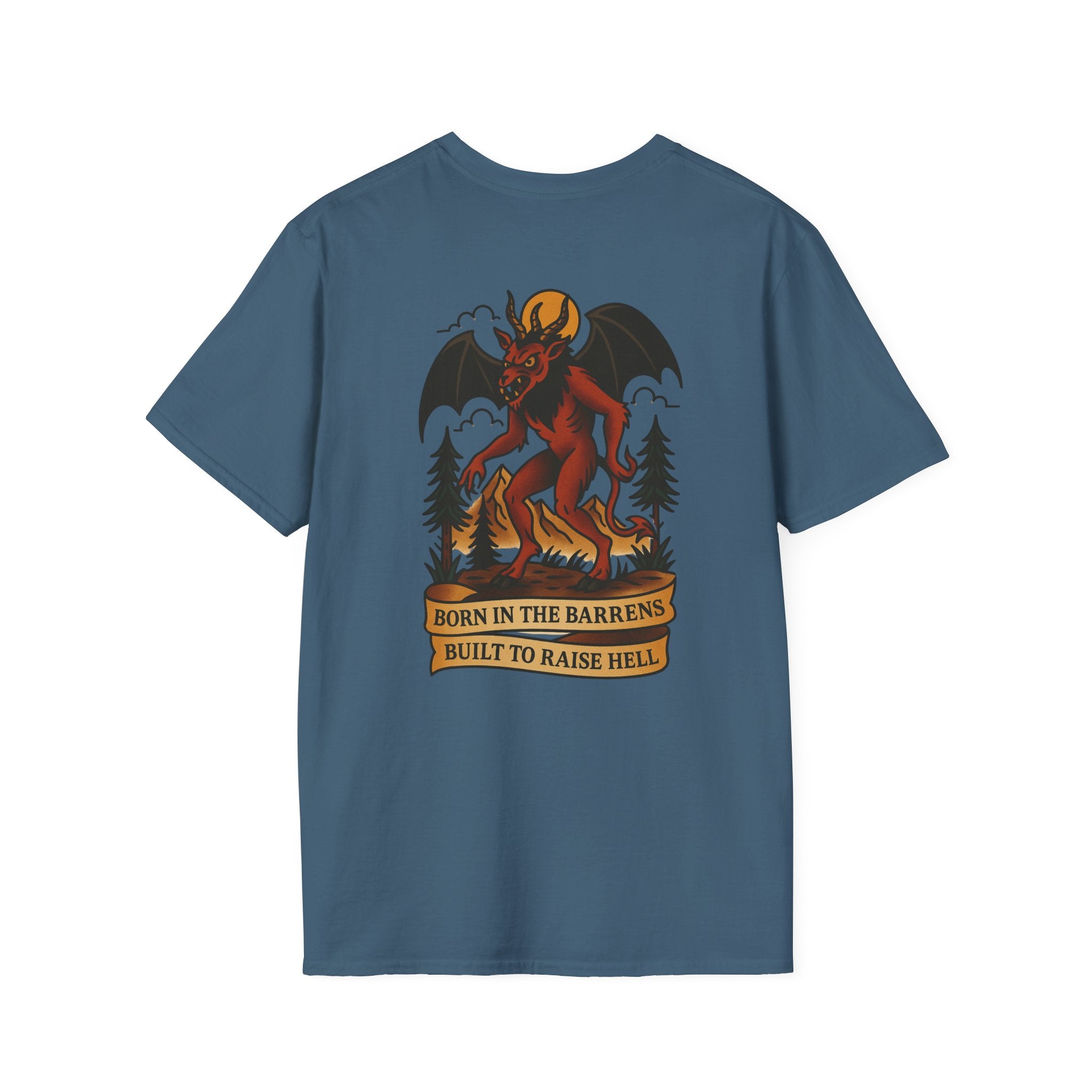 Jersey Devil Adventure Retro Graphic Tee | Cryptozoology Unisex Softstyle T-Shirt