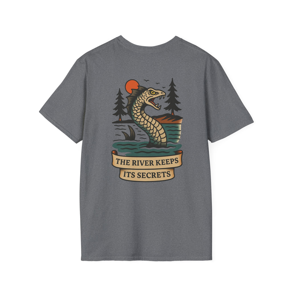 The White River Monster Adventure Retro Graphic Tee | Cryptozoology Unisex Softstyle T-Shirt