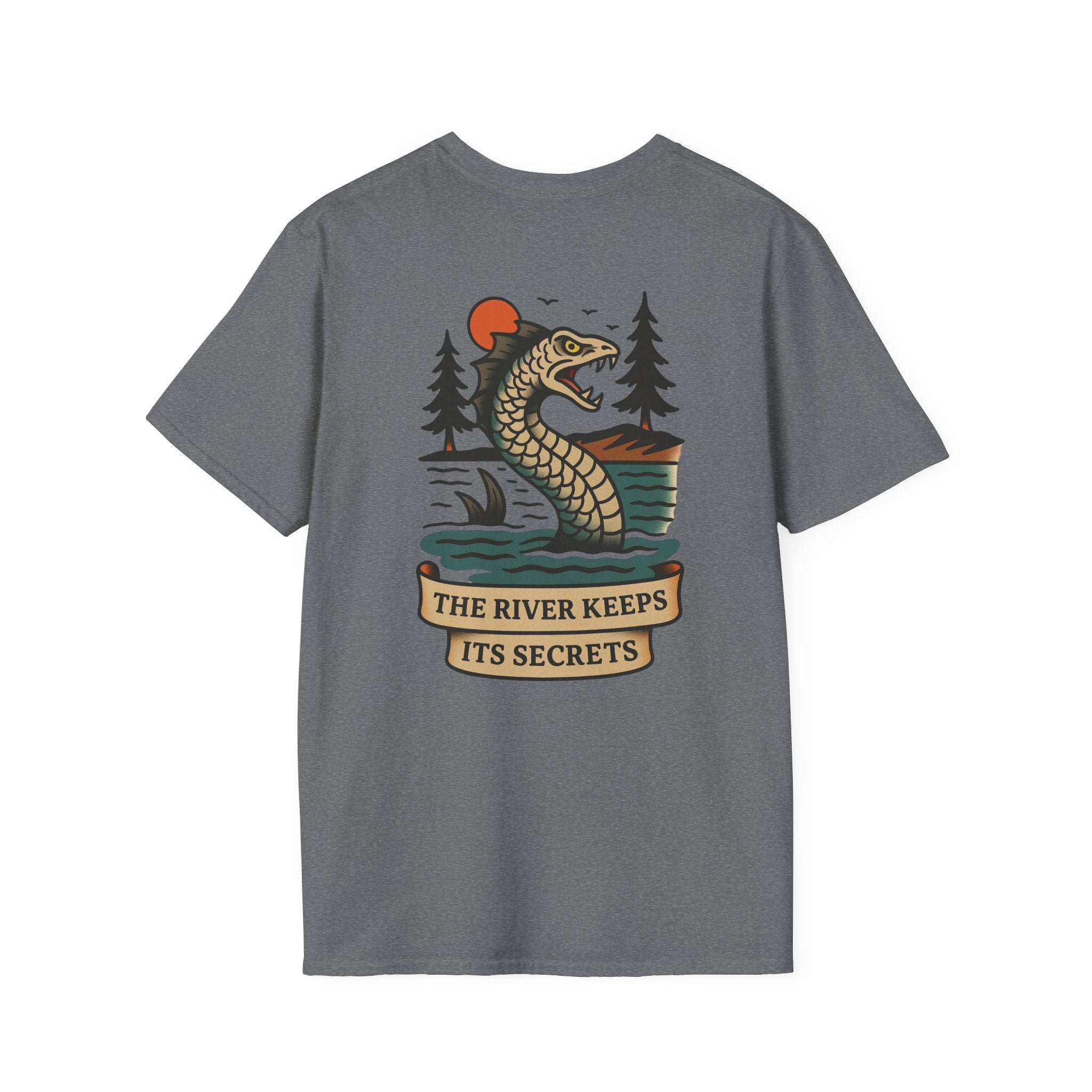 The White River Monster Adventure Retro Graphic Tee | Cryptozoology Unisex Softstyle T-Shirt
