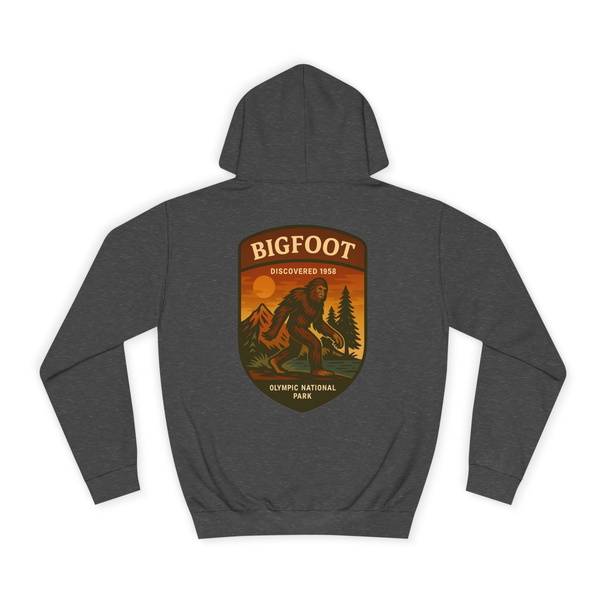 Bigfoot Discovery Patch Hoodie | Retro National Park Style