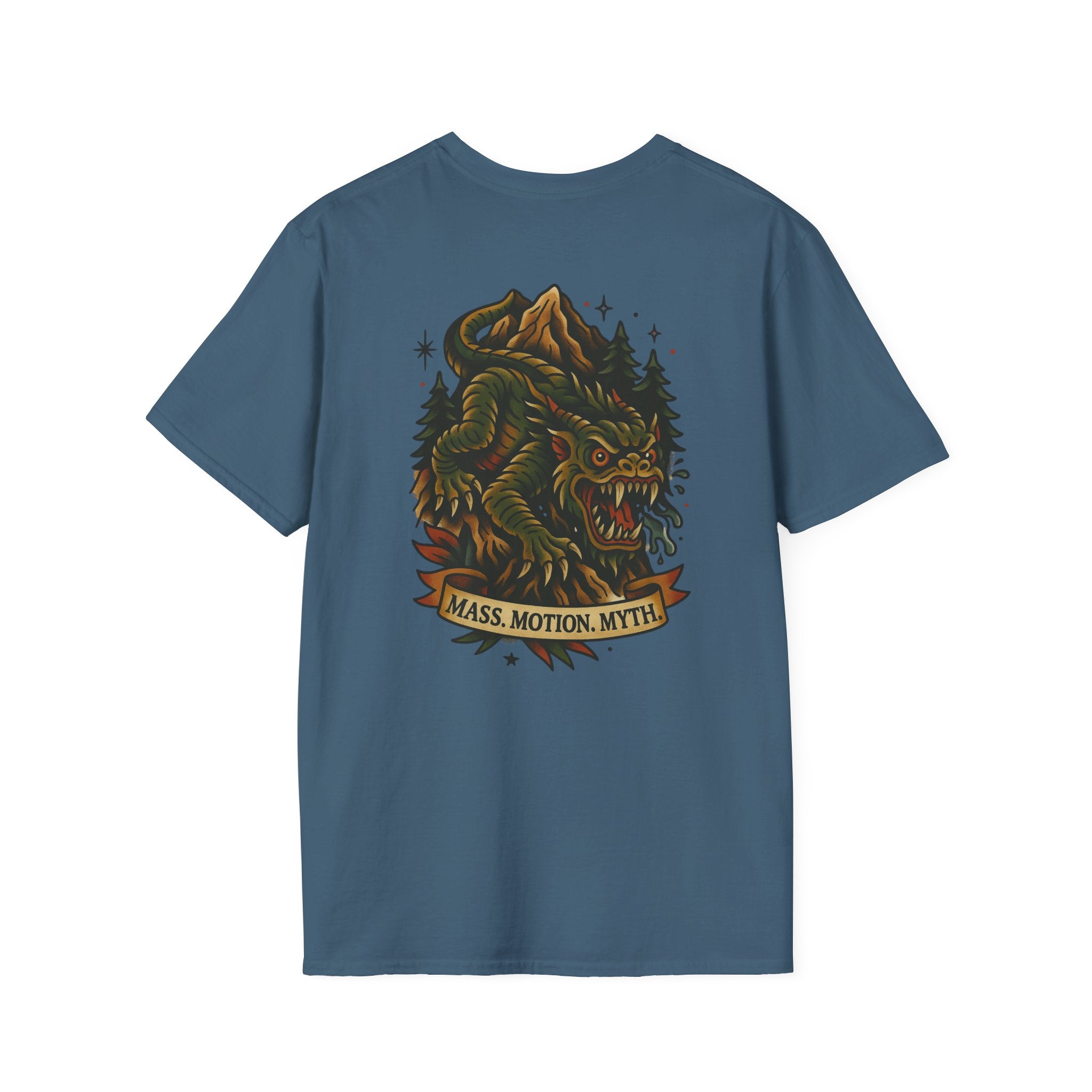 Slide-Rock Bolter Mountain Adventure Retro Graphic Tee | Cryptozoology Unisex Softstyle T-Shirt
