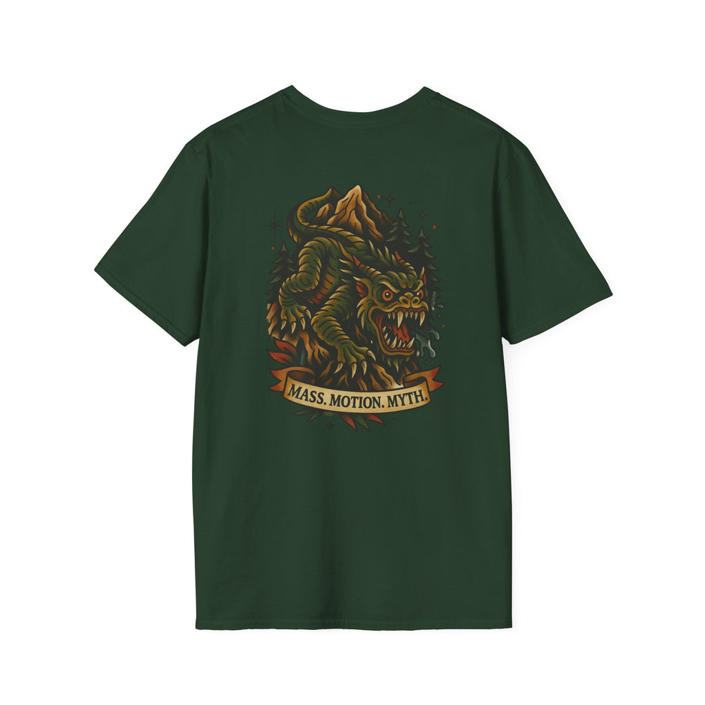 Slide-Rock Bolter Mountain Adventure Retro Graphic Tee | Cryptozoology Unisex Softstyle T-Shirt