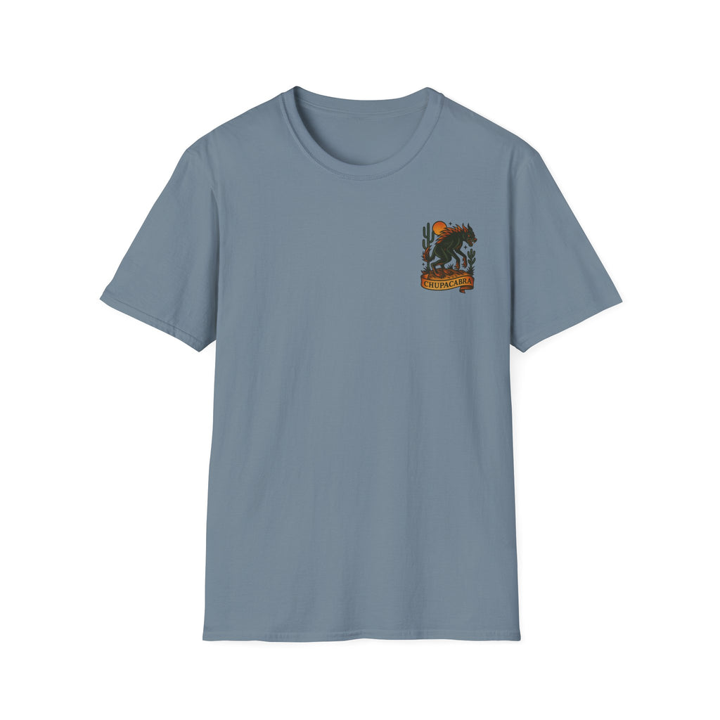 Chupacabra Adventure Retro Graphic Tee | Cryptozoology Unisex Softstyle T-Shirt