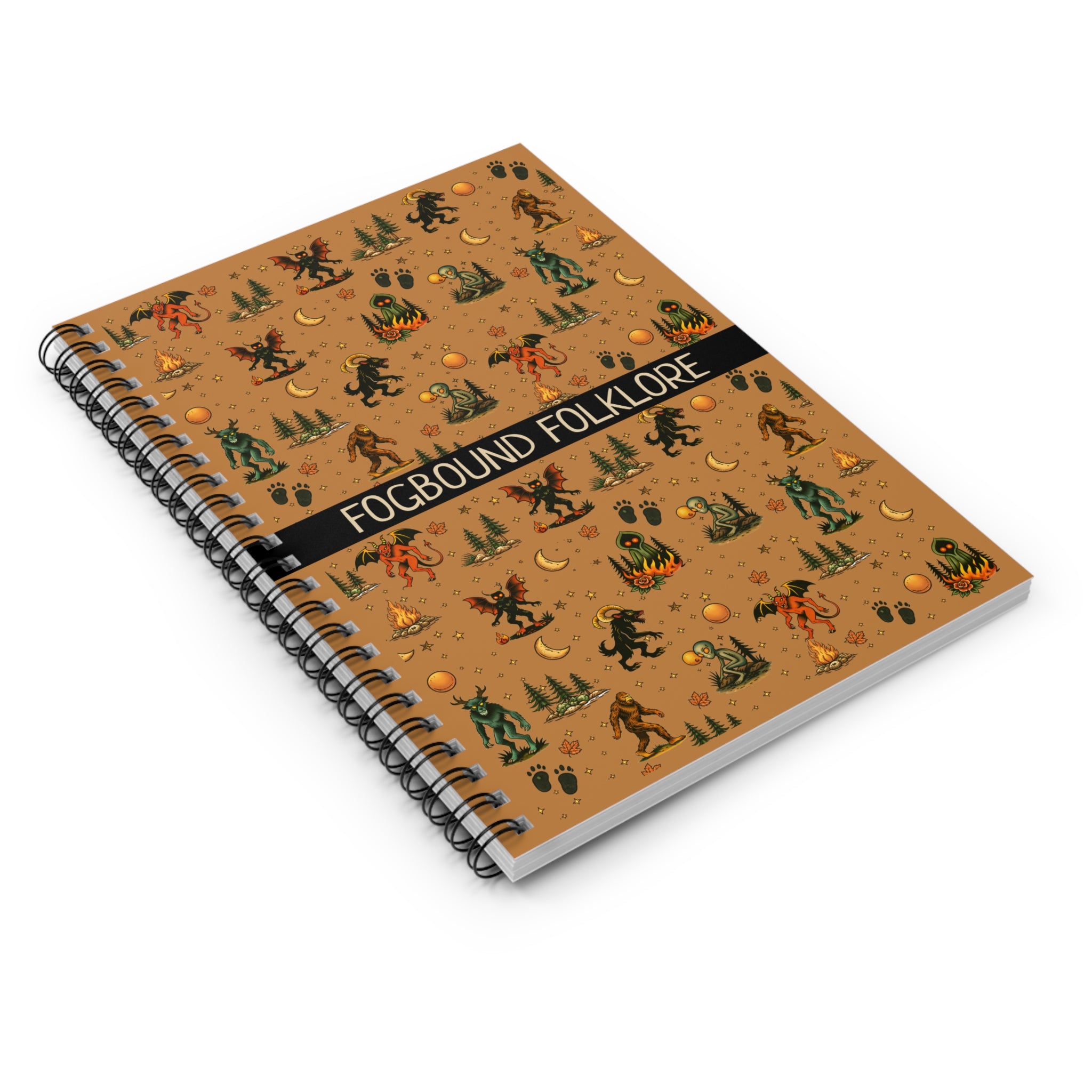 Fogbound Folklore Forest Monsters Spiral Notebook