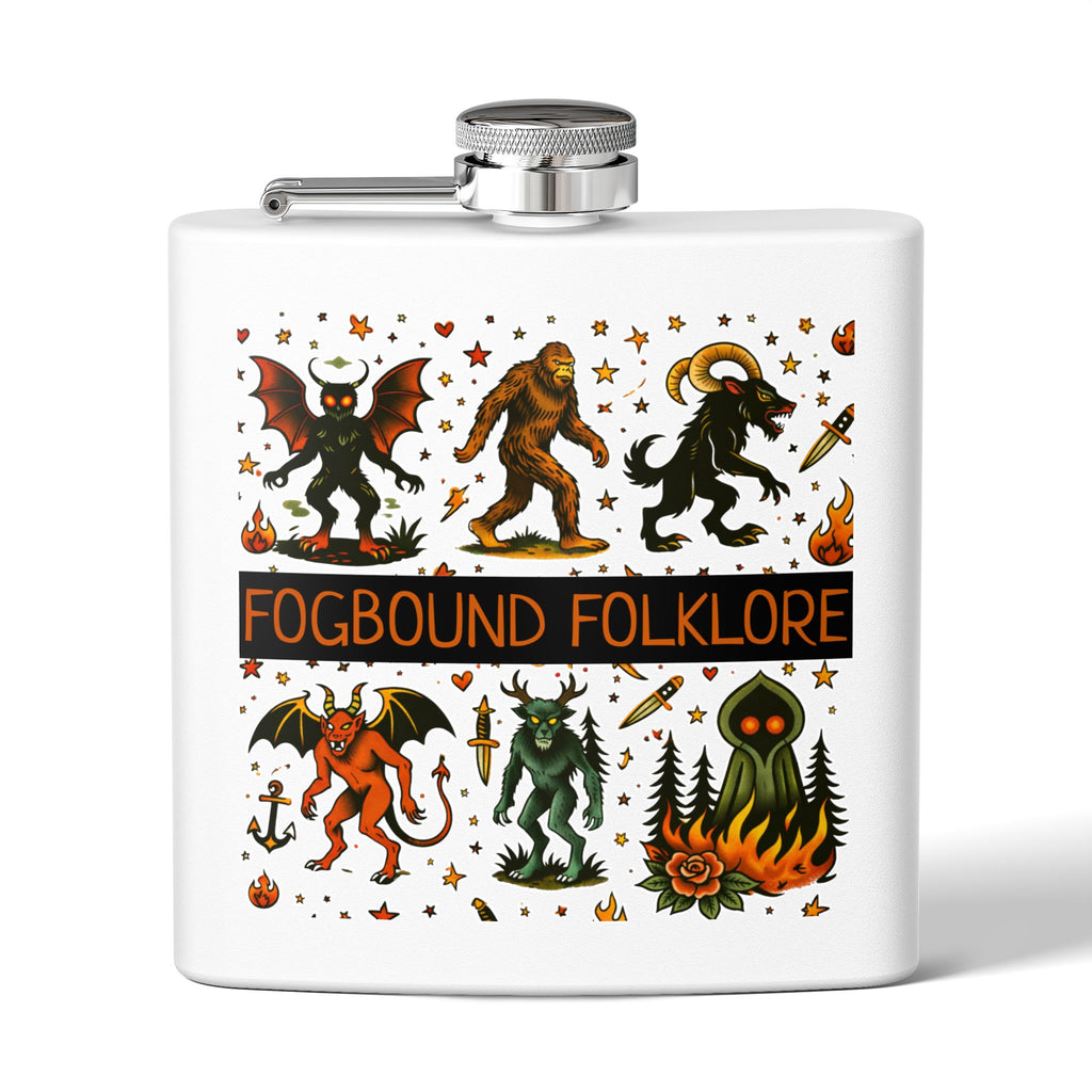 Vintage Monster Tattoo Art Hip Flask