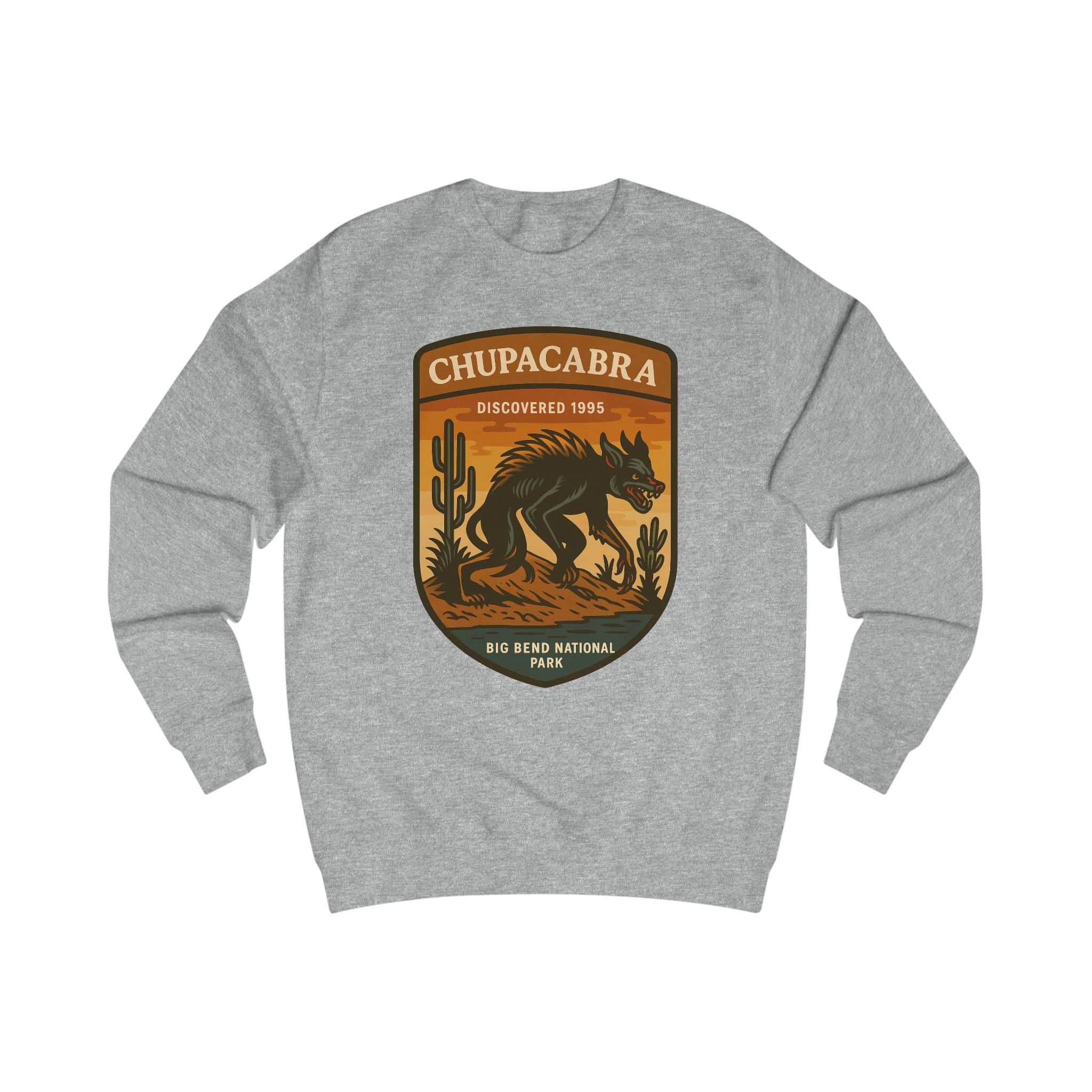 Chupacabra Adventure Unisex Sweatshirt | Retro National Park Style