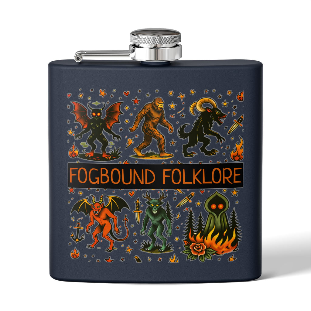 Vintage Monster Tattoo Art Hip Flask