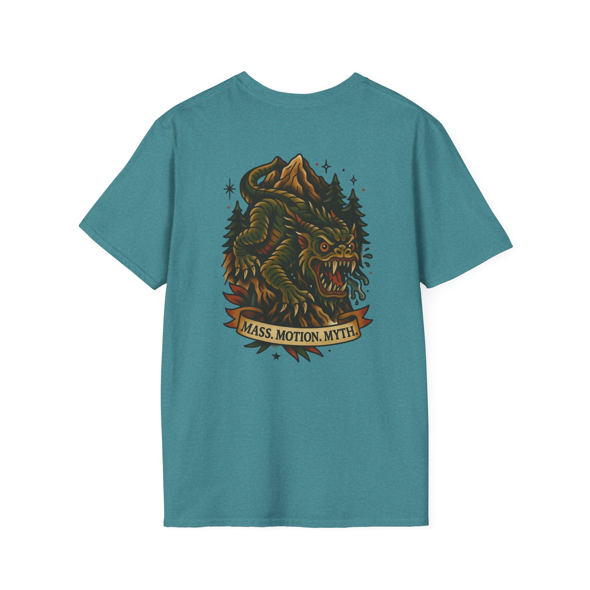 Slide-Rock Bolter Mountain Adventure Retro Graphic Tee | Cryptozoology Unisex Softstyle T-Shirt