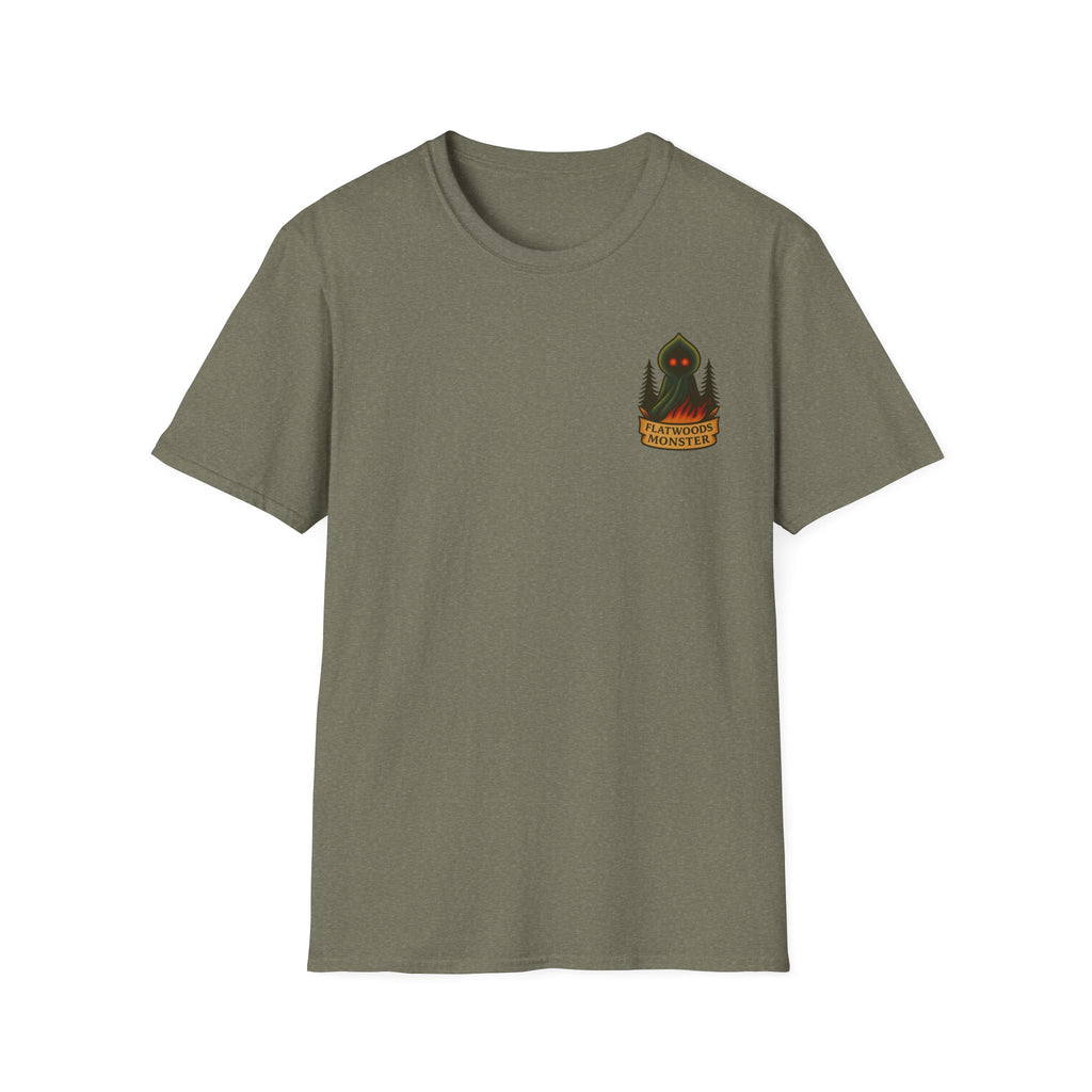 Flatwoods Monster Adventure Retro Graphic Tee | Cryptozoology Unisex Softstyle T-Shirt