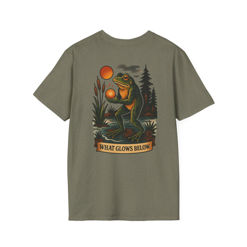Loveland Frogman Adventure Retro Graphic Tee | Cryptozoology Unisex Softstyle T-Shirt