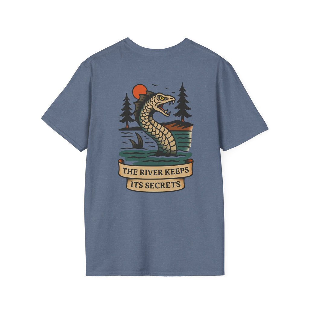 The White River Monster Adventure Retro Graphic Tee | Cryptozoology Unisex Softstyle T-Shirt