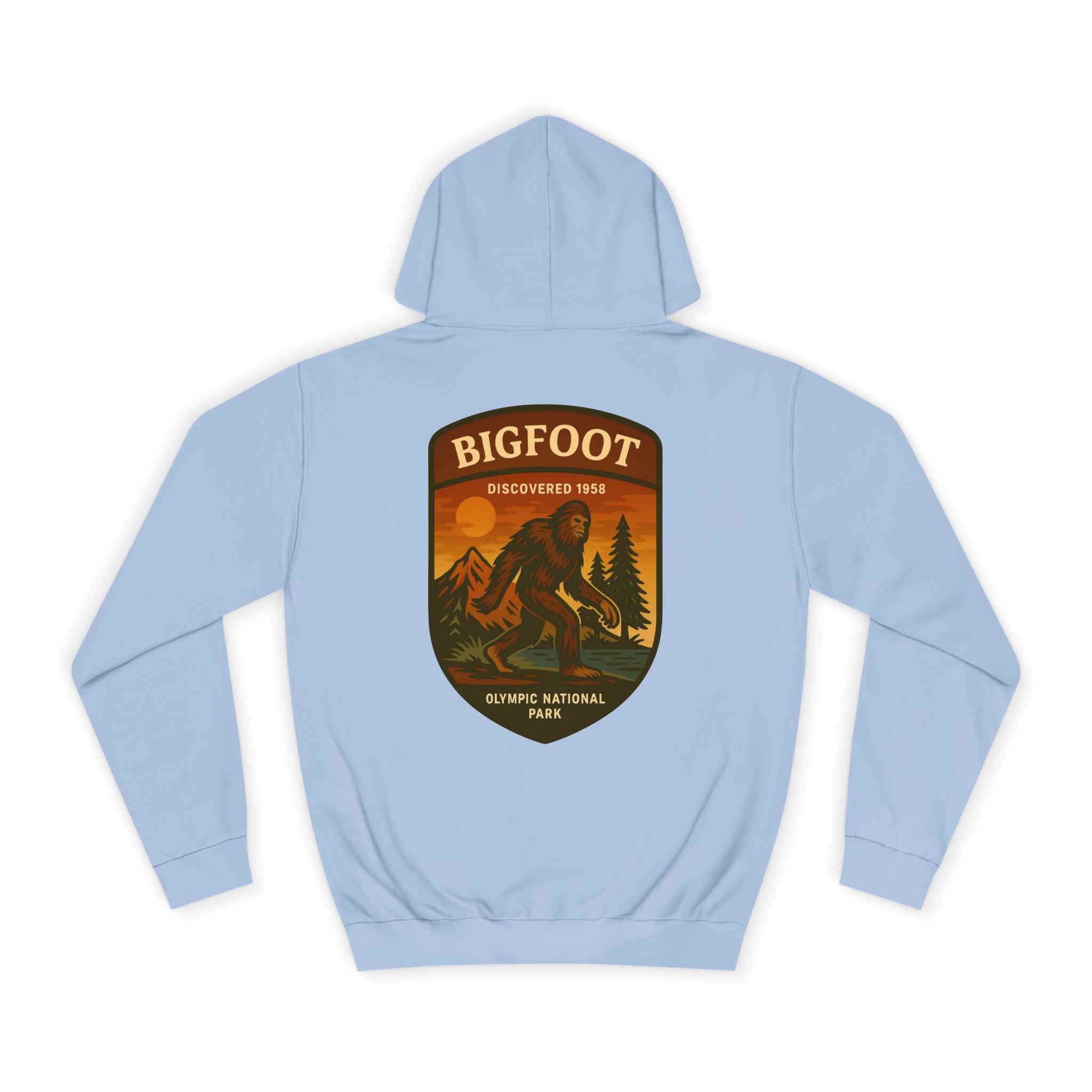 Bigfoot Discovery Patch Hoodie | Retro National Park Style