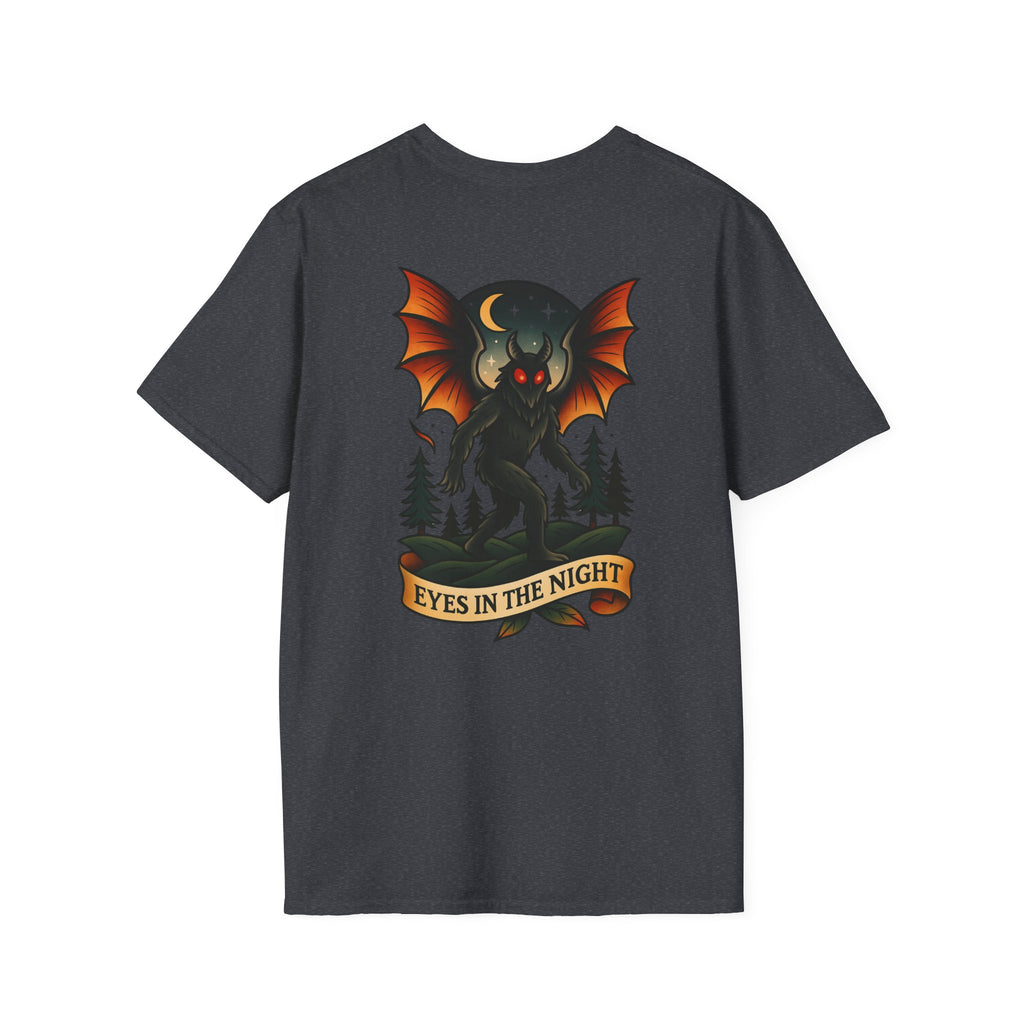 Mothman Adventure Retro Graphic Tee | Cryptozoology Unisex Softstyle T-Shirt