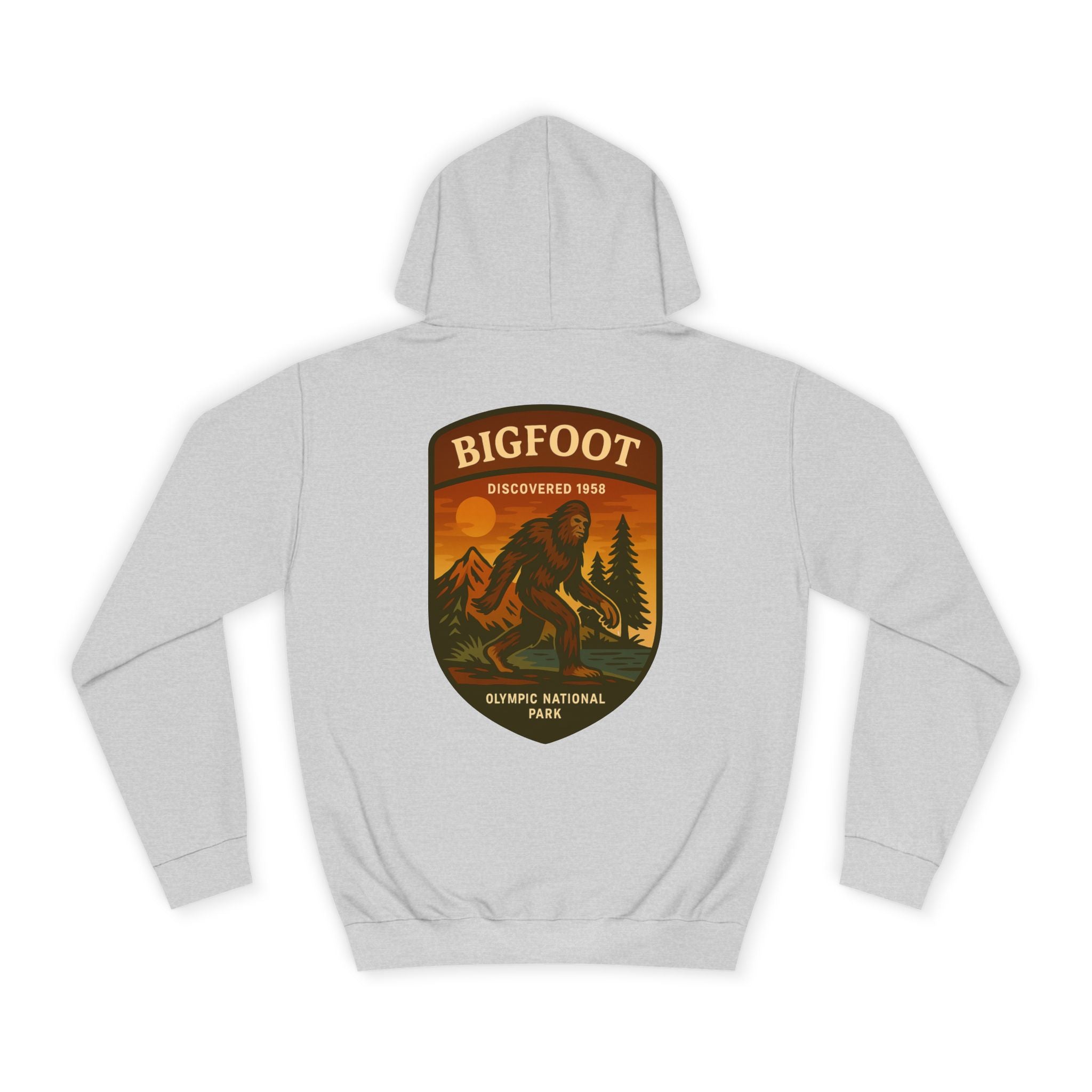 Bigfoot Discovery Patch Hoodie | Retro National Park Style