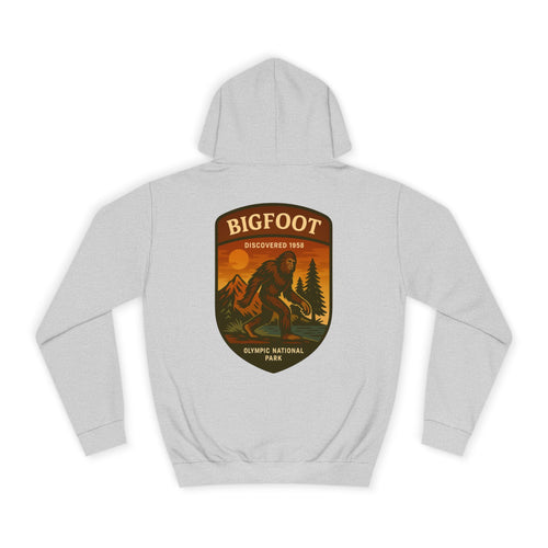 Bigfoot Discovery Patch Hoodie | Retro National Park Style