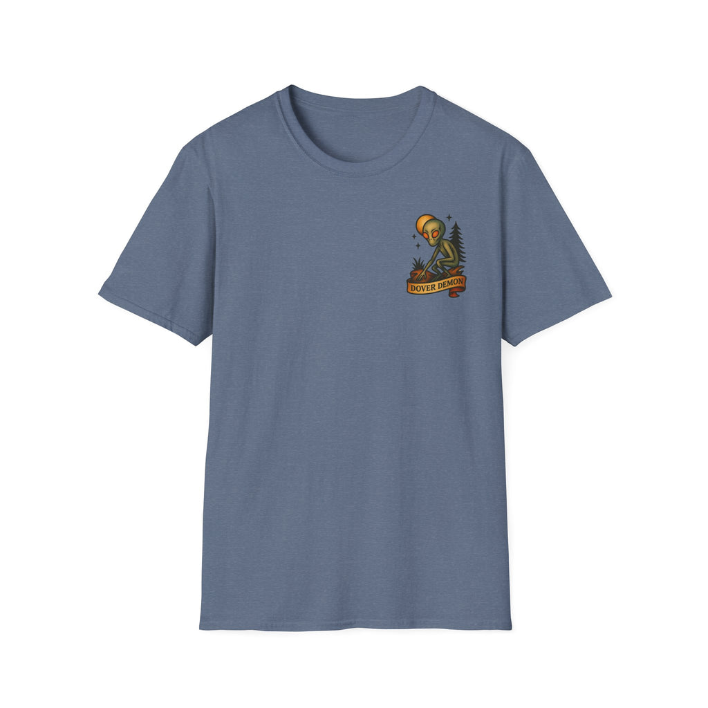 Dover Demon Adventure Retro Graphic Tee | Cryptozoology Unisex Softstyle T-Shirt