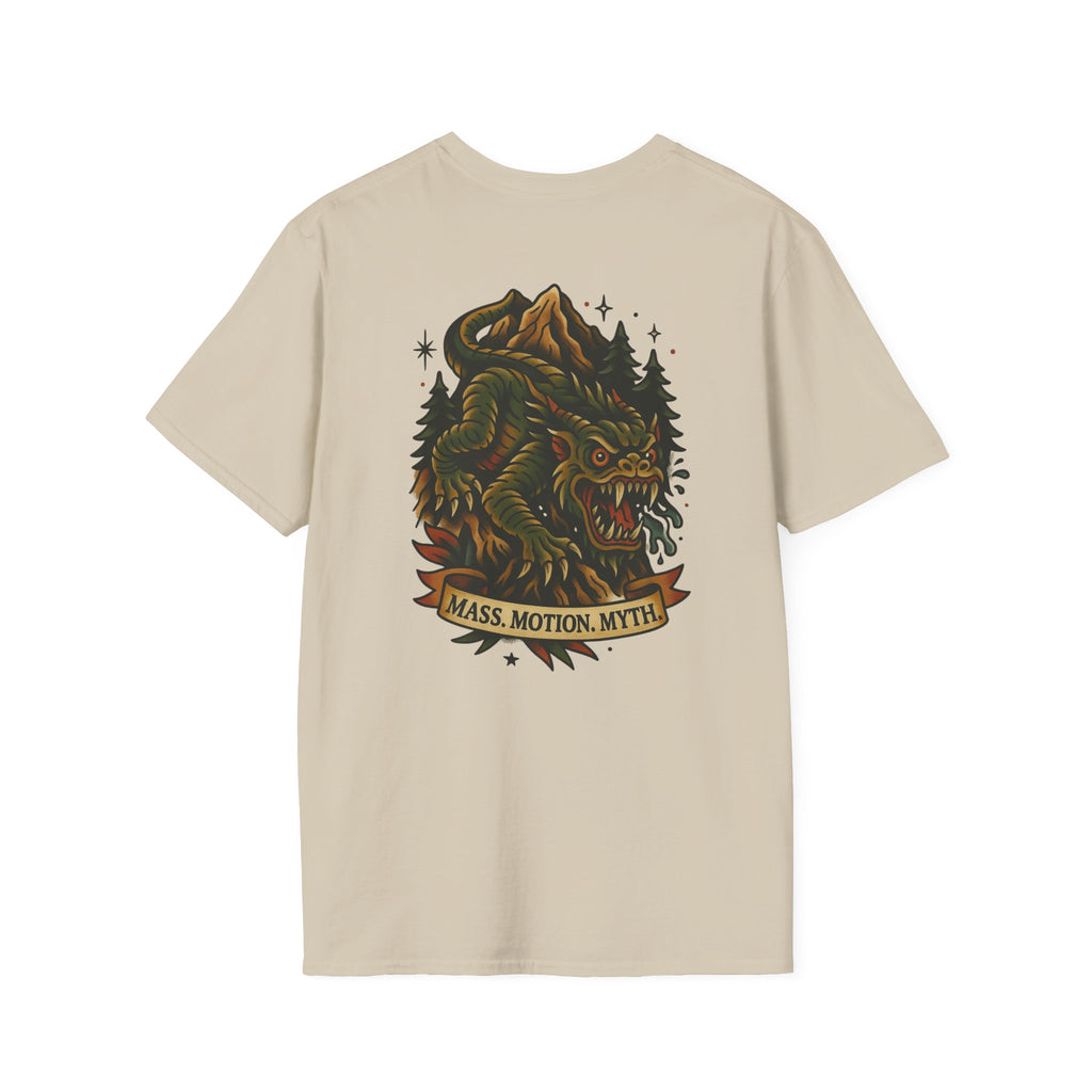 Slide-Rock Bolter Mountain Adventure Retro Graphic Tee | Cryptozoology Unisex Softstyle T-Shirt
