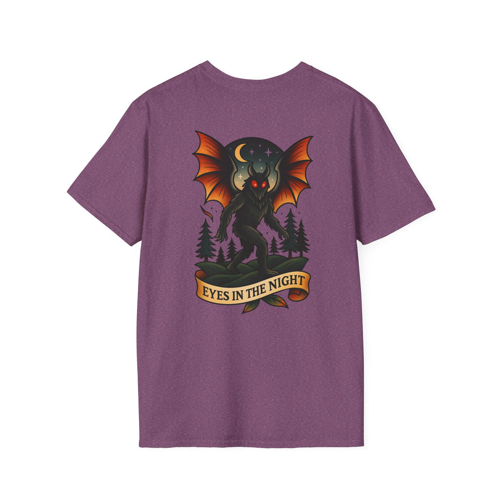 Mothman Adventure Retro Graphic Tee | Cryptozoology Unisex Softstyle T-Shirt