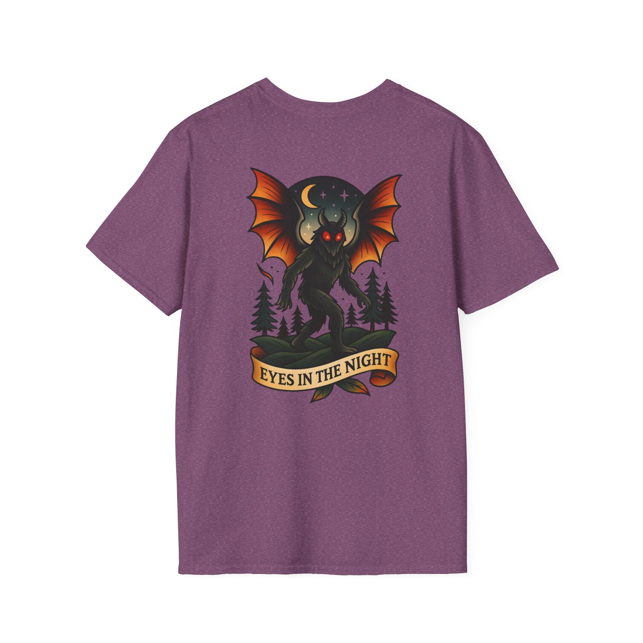 Mothman Adventure Retro Graphic Tee | Cryptozoology Unisex Softstyle T-Shirt
