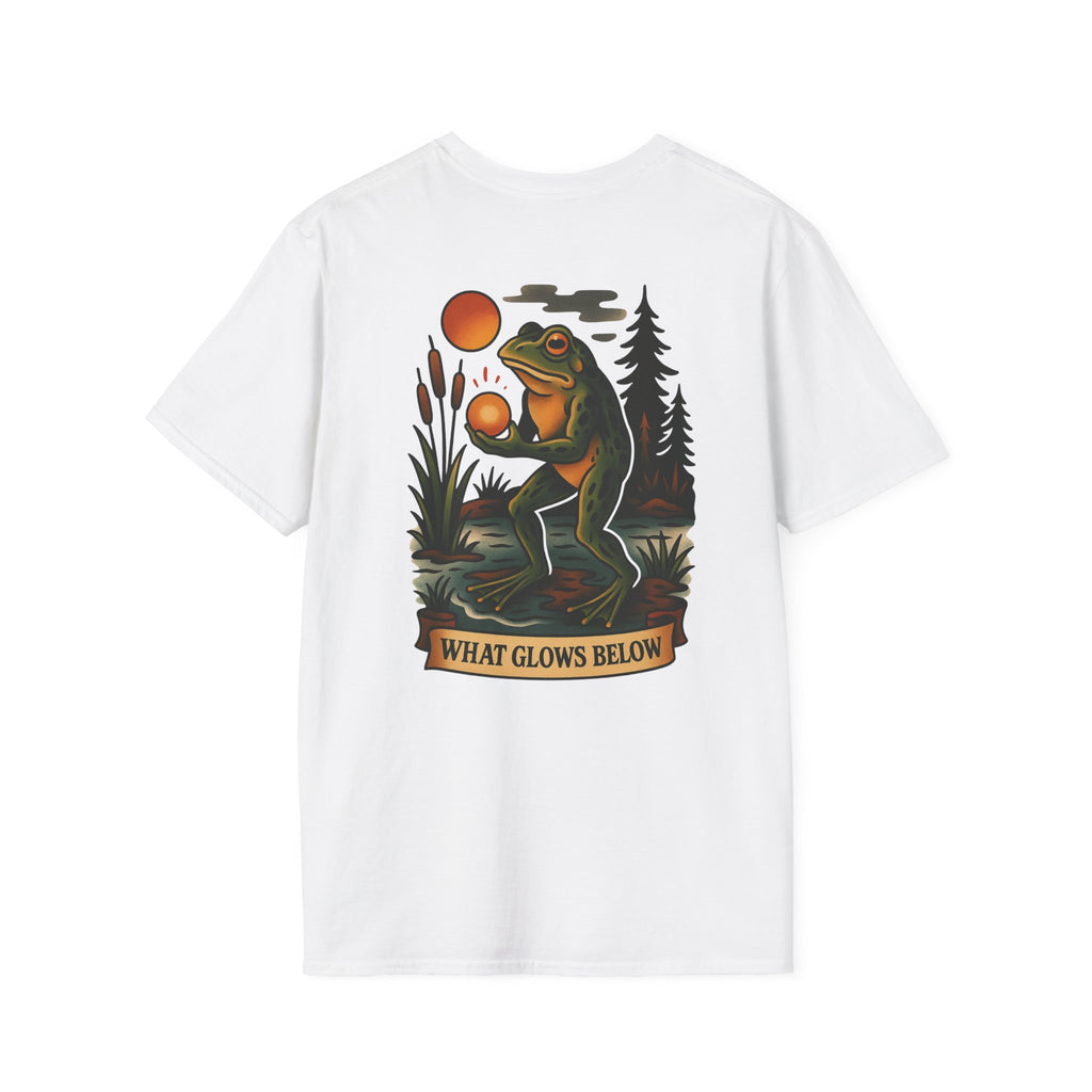 Loveland Frogman Adventure Retro Graphic Tee | Cryptozoology Unisex Softstyle T-Shirt