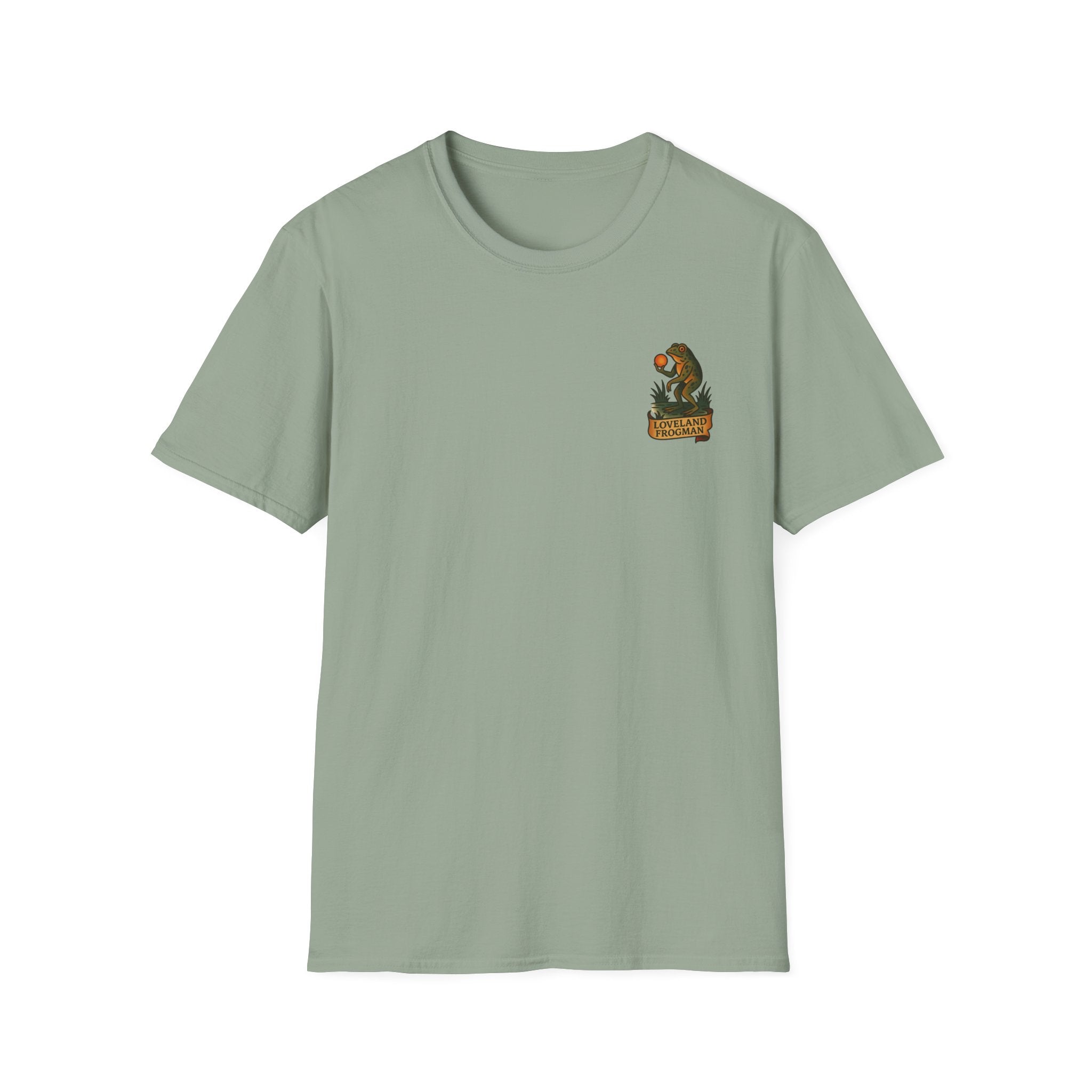 Loveland Frogman Adventure Retro Graphic Tee | Cryptozoology Unisex Softstyle T-Shirt