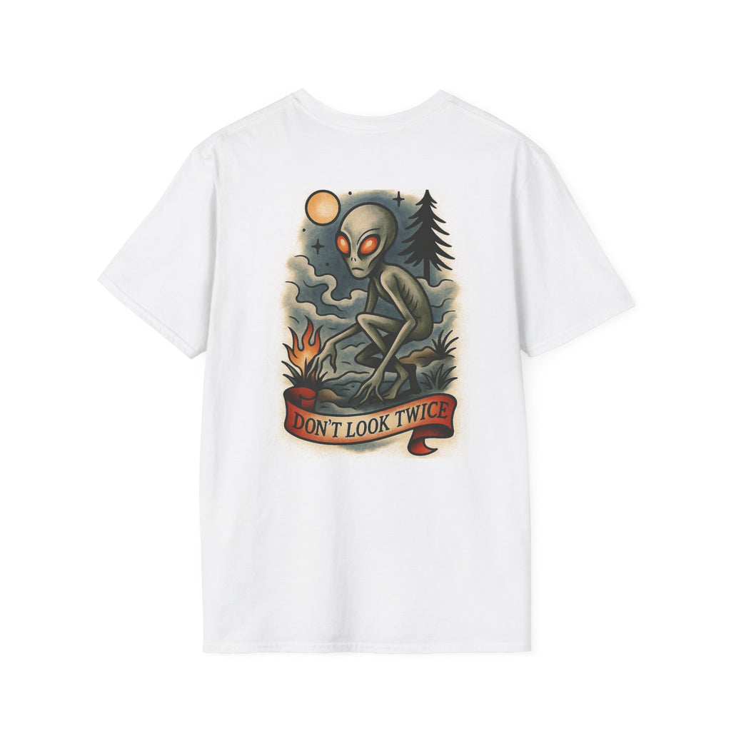 Dover Demon Adventure Retro Graphic Tee | Cryptozoology Unisex Softstyle T-Shirt