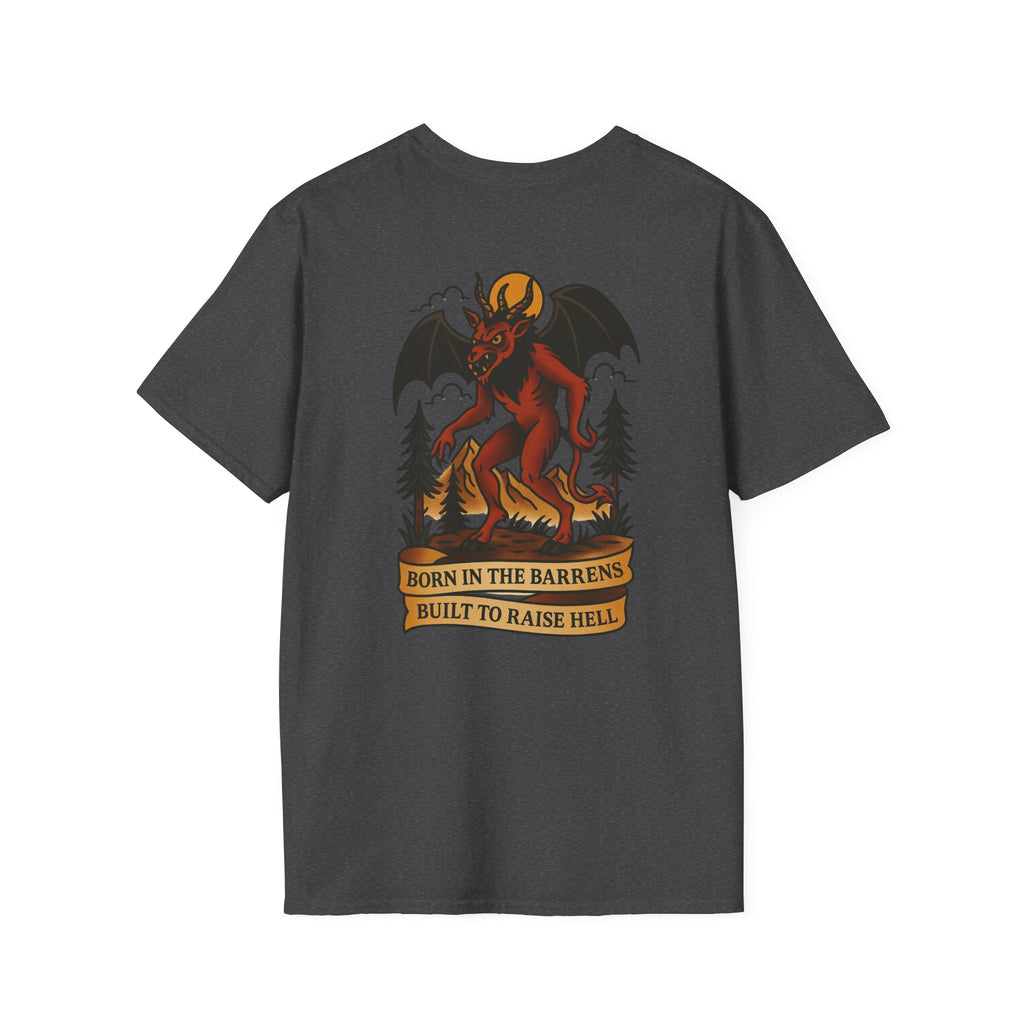 Jersey Devil Adventure Retro Graphic Tee | Cryptozoology Unisex Softstyle T-Shirt