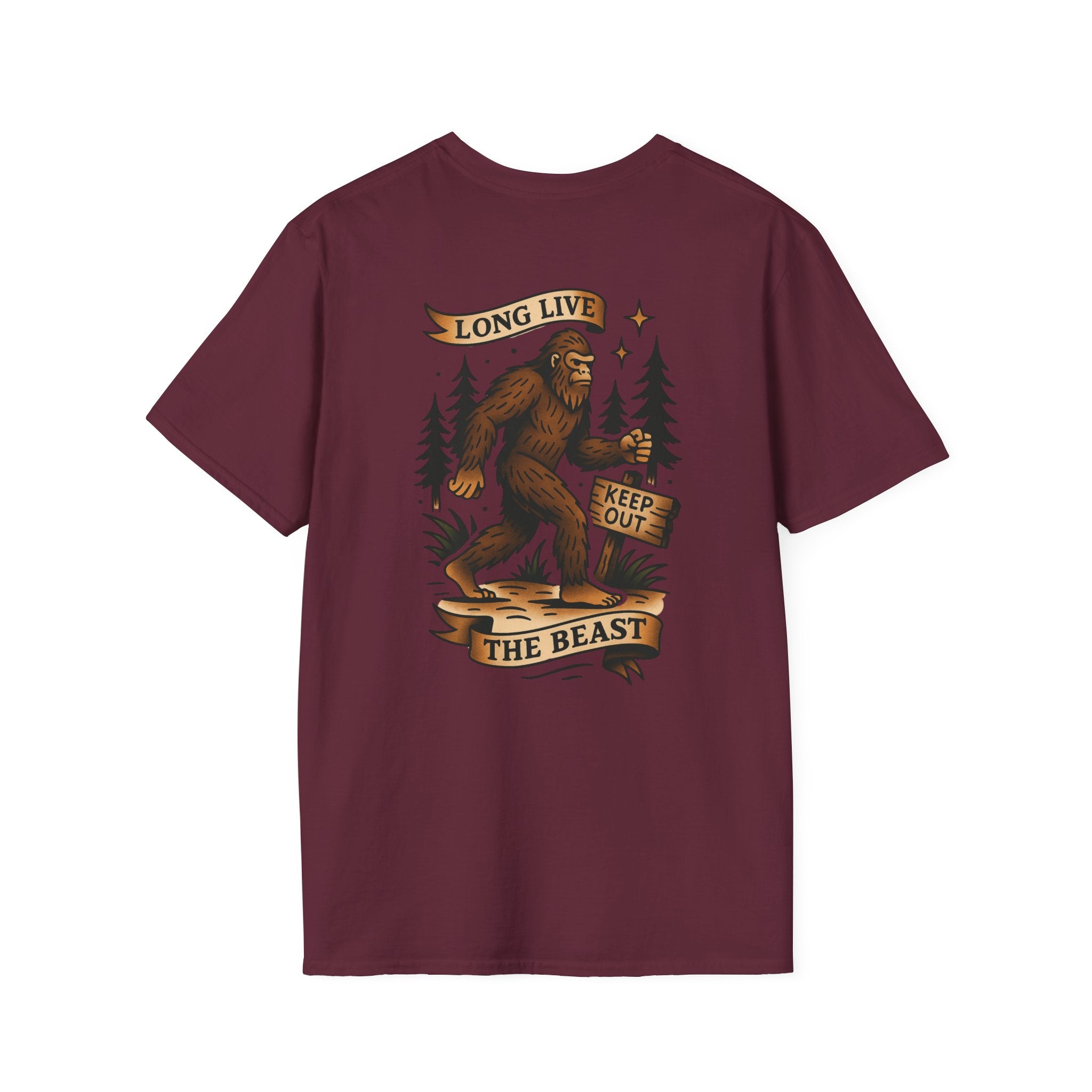 Bigfoot Adventure Retro Graphic Tee | Cryptozoology Unisex Softstyle T-Shirt