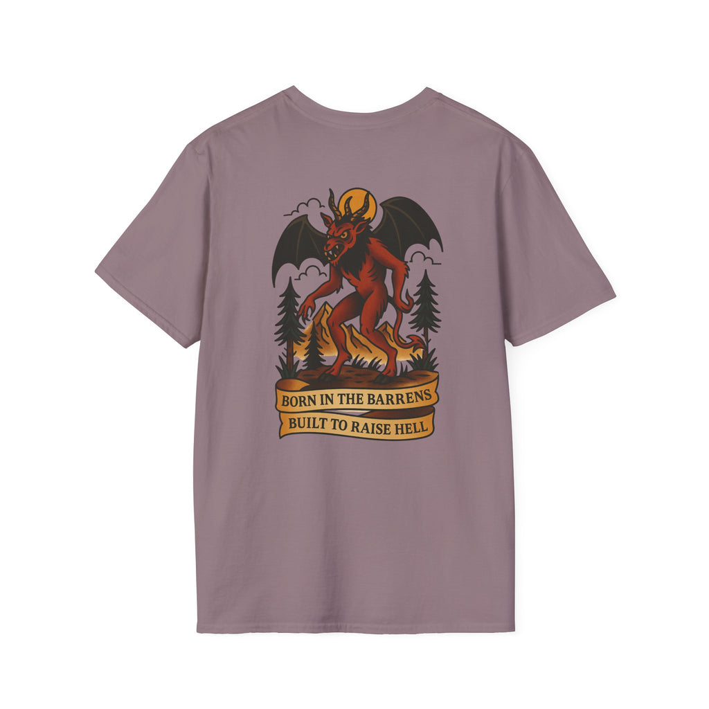 Jersey Devil Adventure Retro Graphic Tee | Cryptozoology Unisex Softstyle T-Shirt