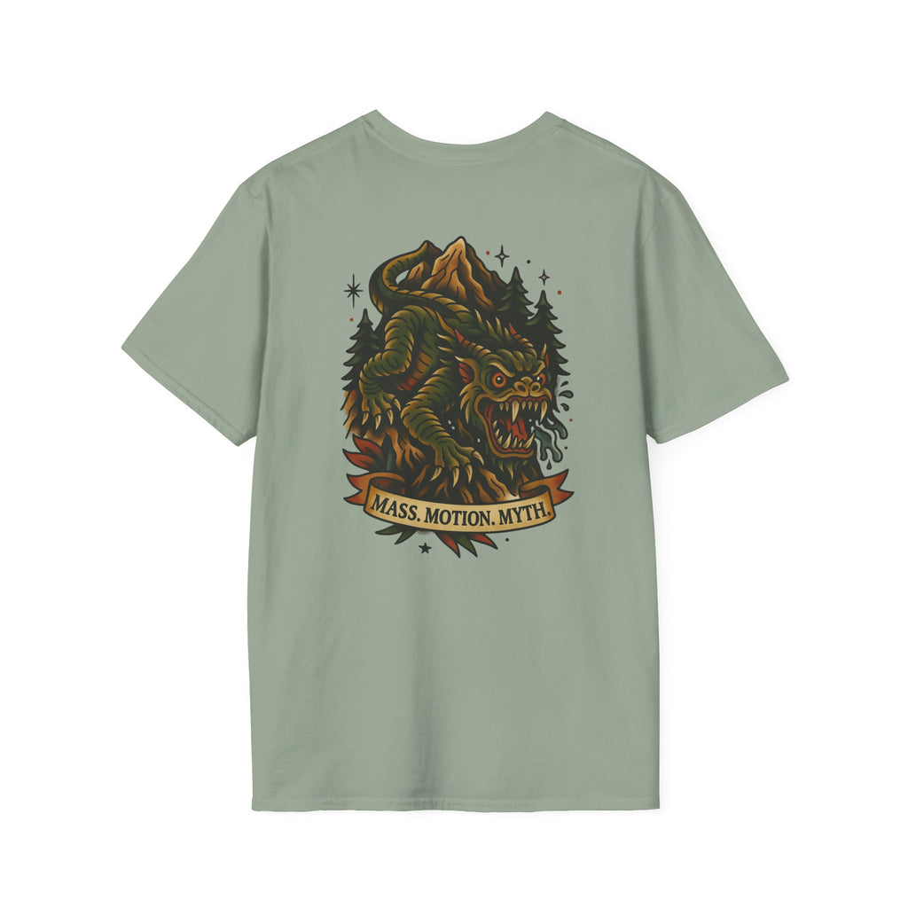 Slide-Rock Bolter Mountain Adventure Retro Graphic Tee | Cryptozoology Unisex Softstyle T-Shirt