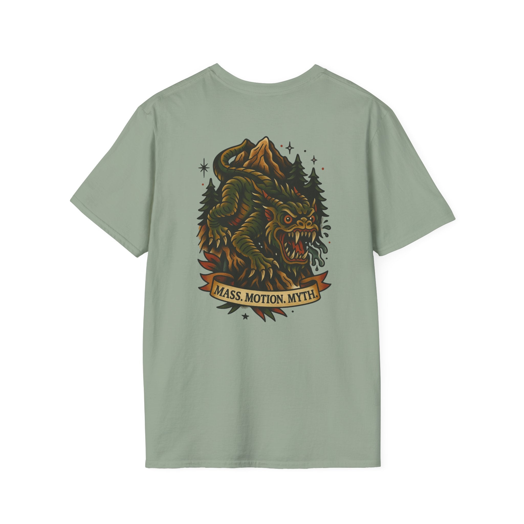 Slide-Rock Bolter Mountain Adventure Retro Graphic Tee | Cryptozoology Unisex Softstyle T-Shirt