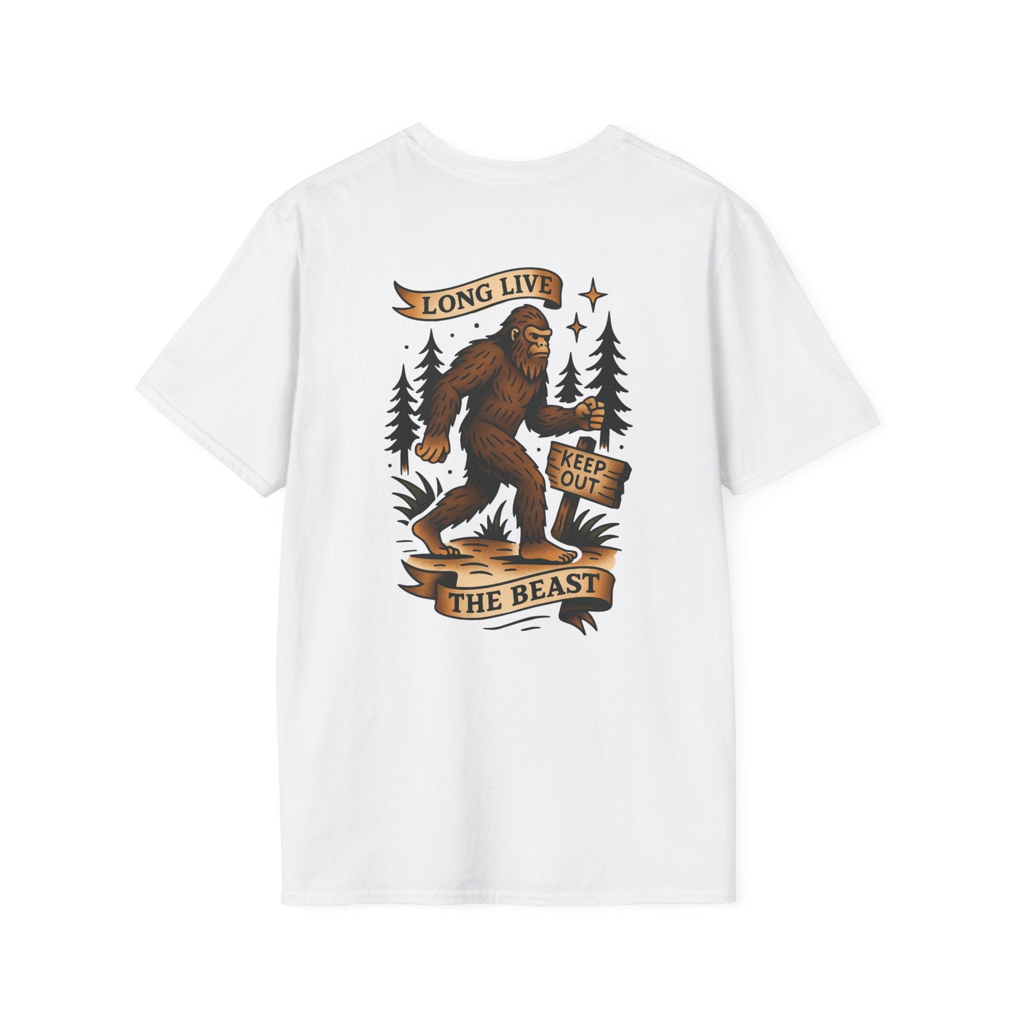 Bigfoot Adventure Retro Graphic Tee | Cryptozoology Unisex Softstyle T-Shirt